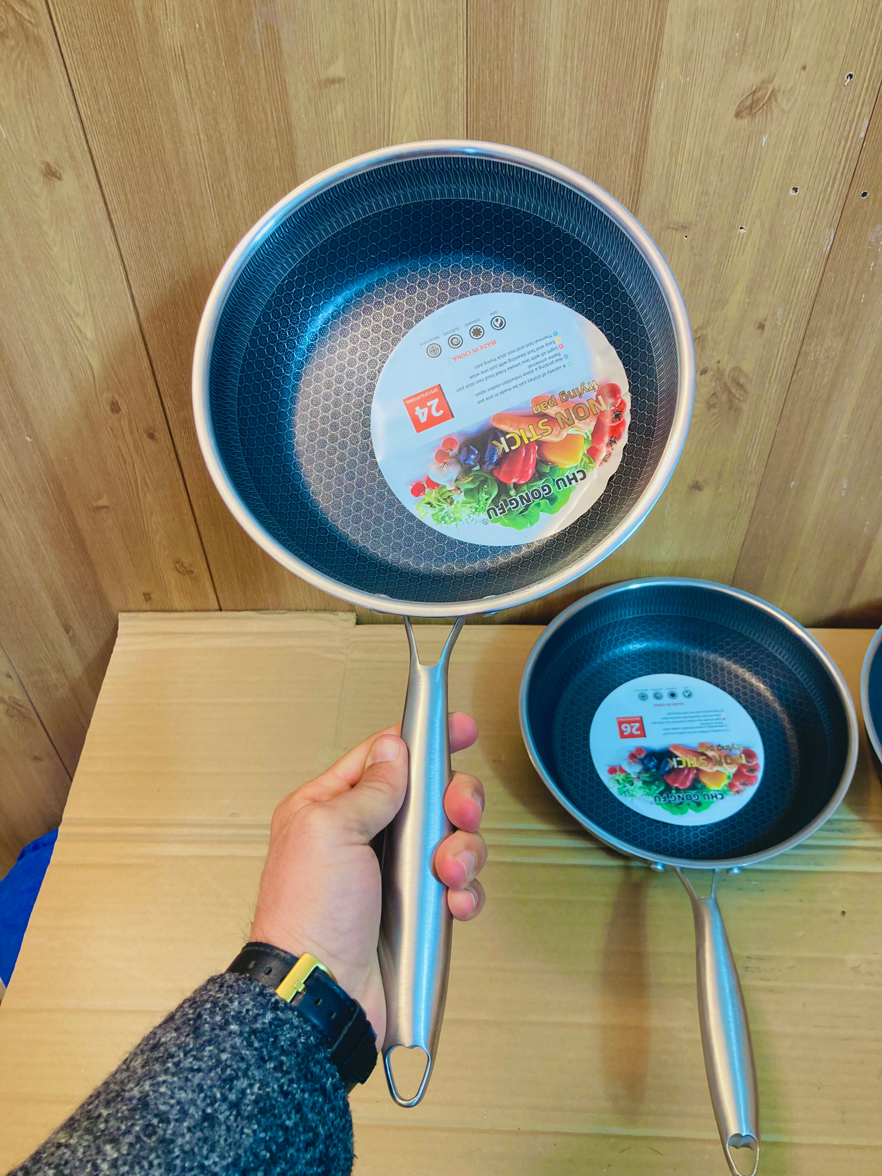 Double Laser Coated HoneyComb Non Stick Frying Pan