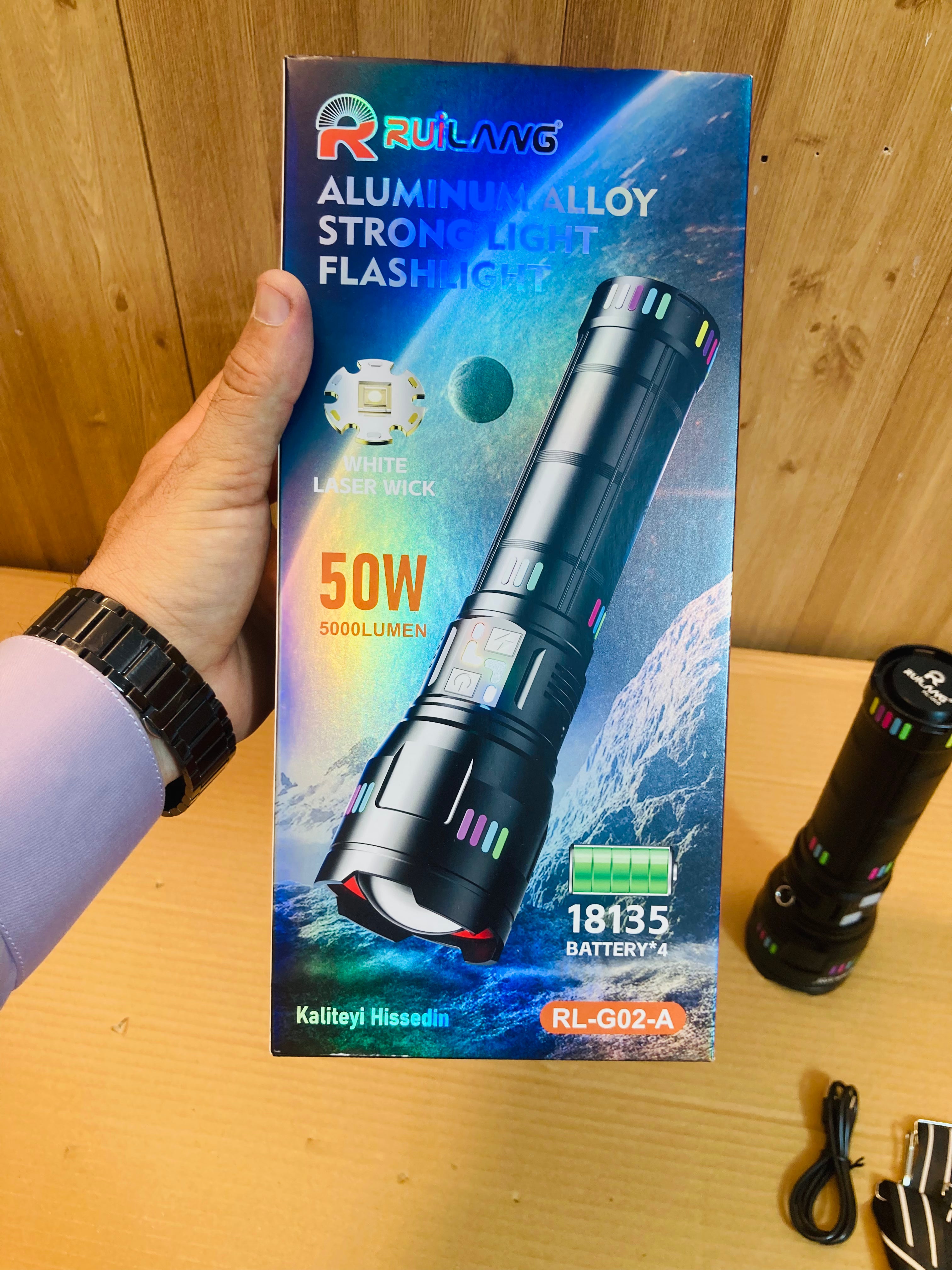 Ruilang Long Range Powerful Aluminum Alloy Flashlight Torch RL-G02-A