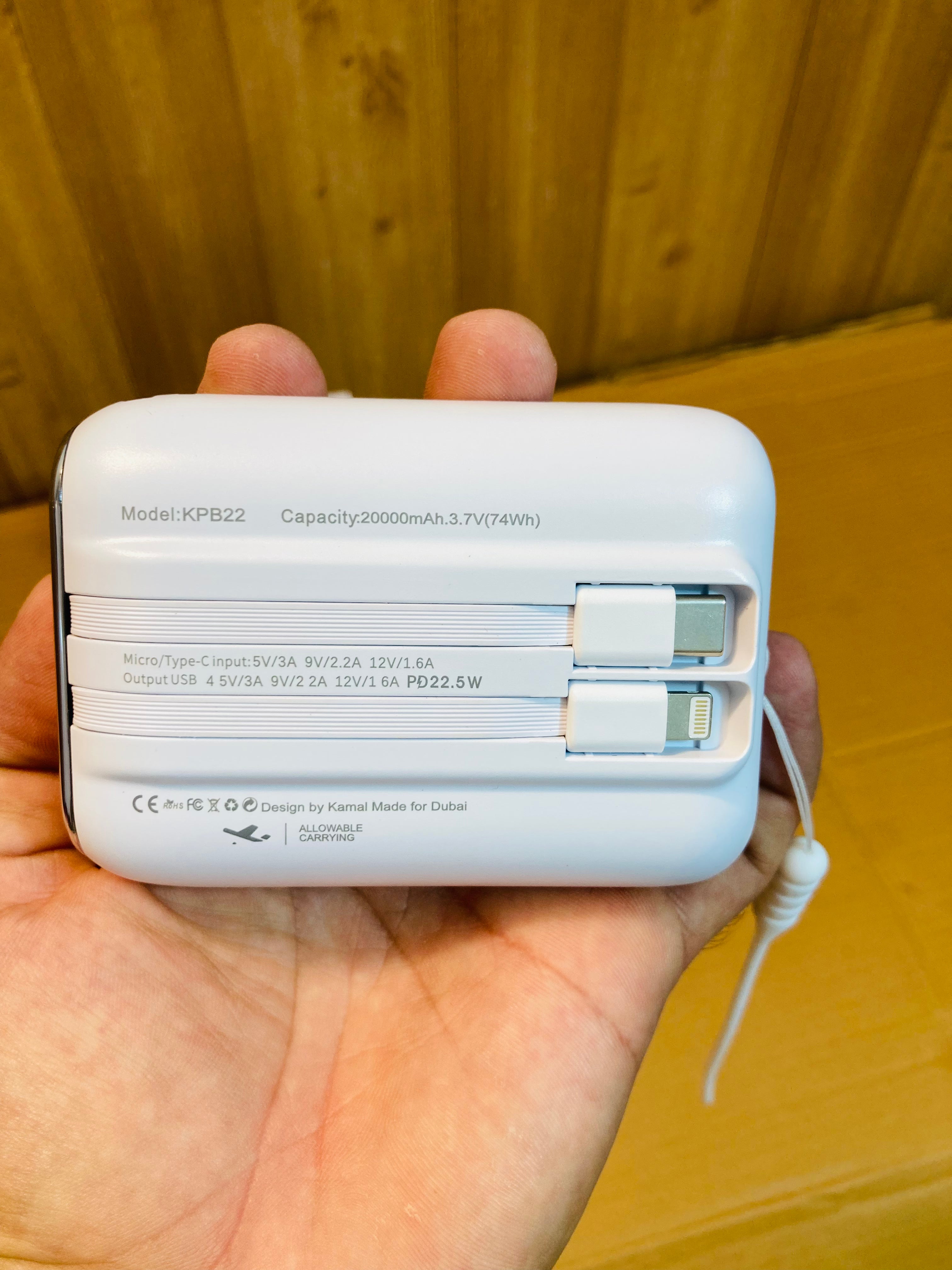 Kamal 22.5W Fast Charging Ultra Compact 20000mAh Power Bank KPB22
