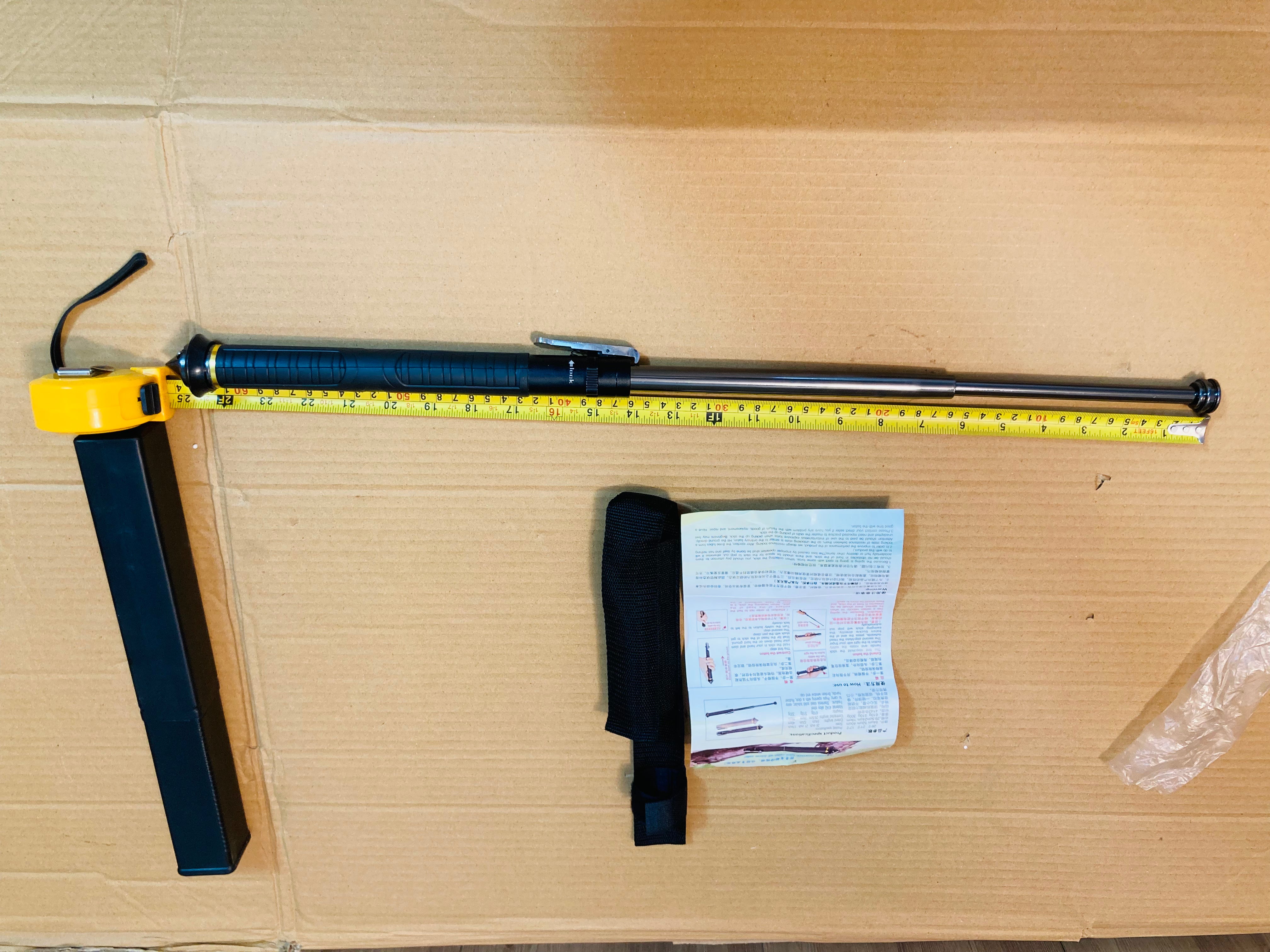 Spring Loaded Self Defence Tactical Expandable Baton - Stick 25”