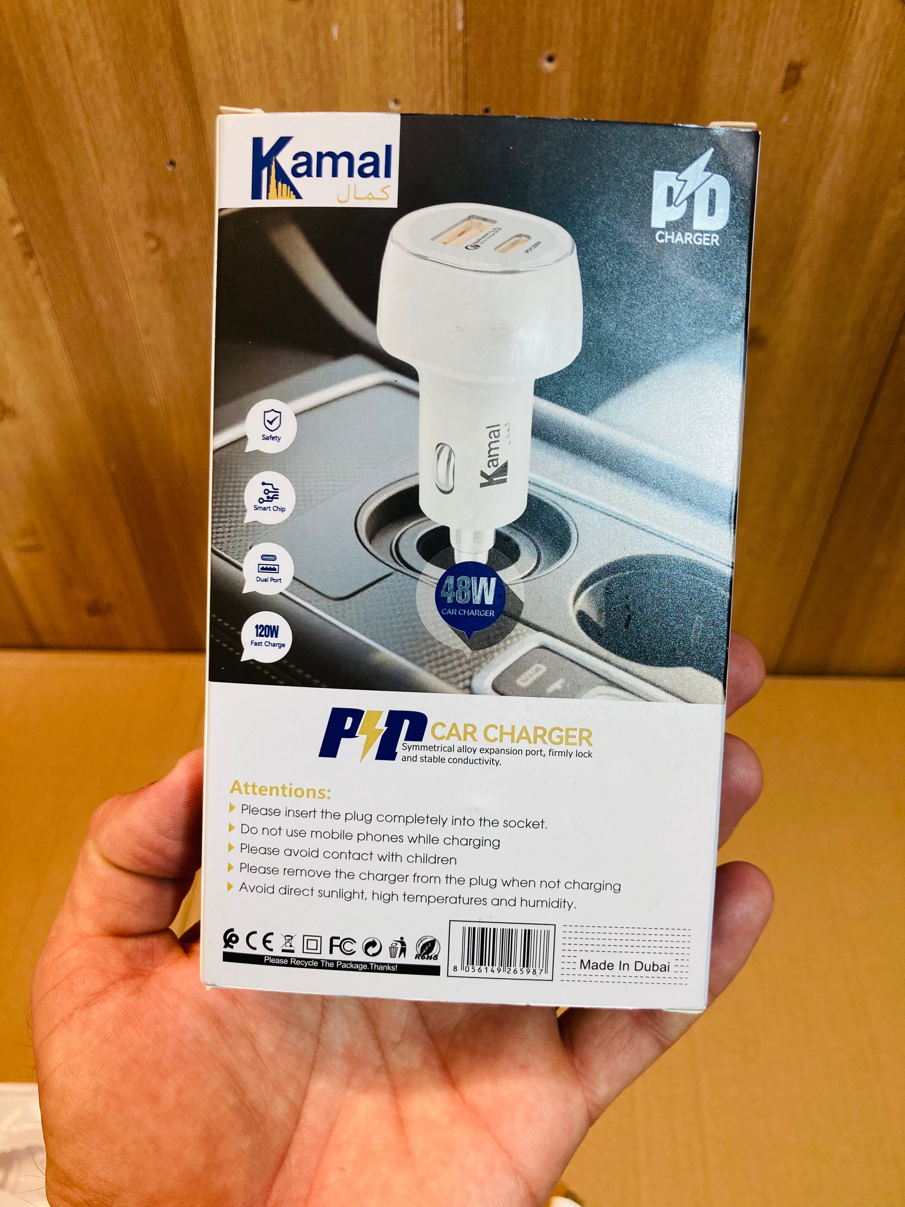 Kamal 48W USB A+C Car Fast Charger 866