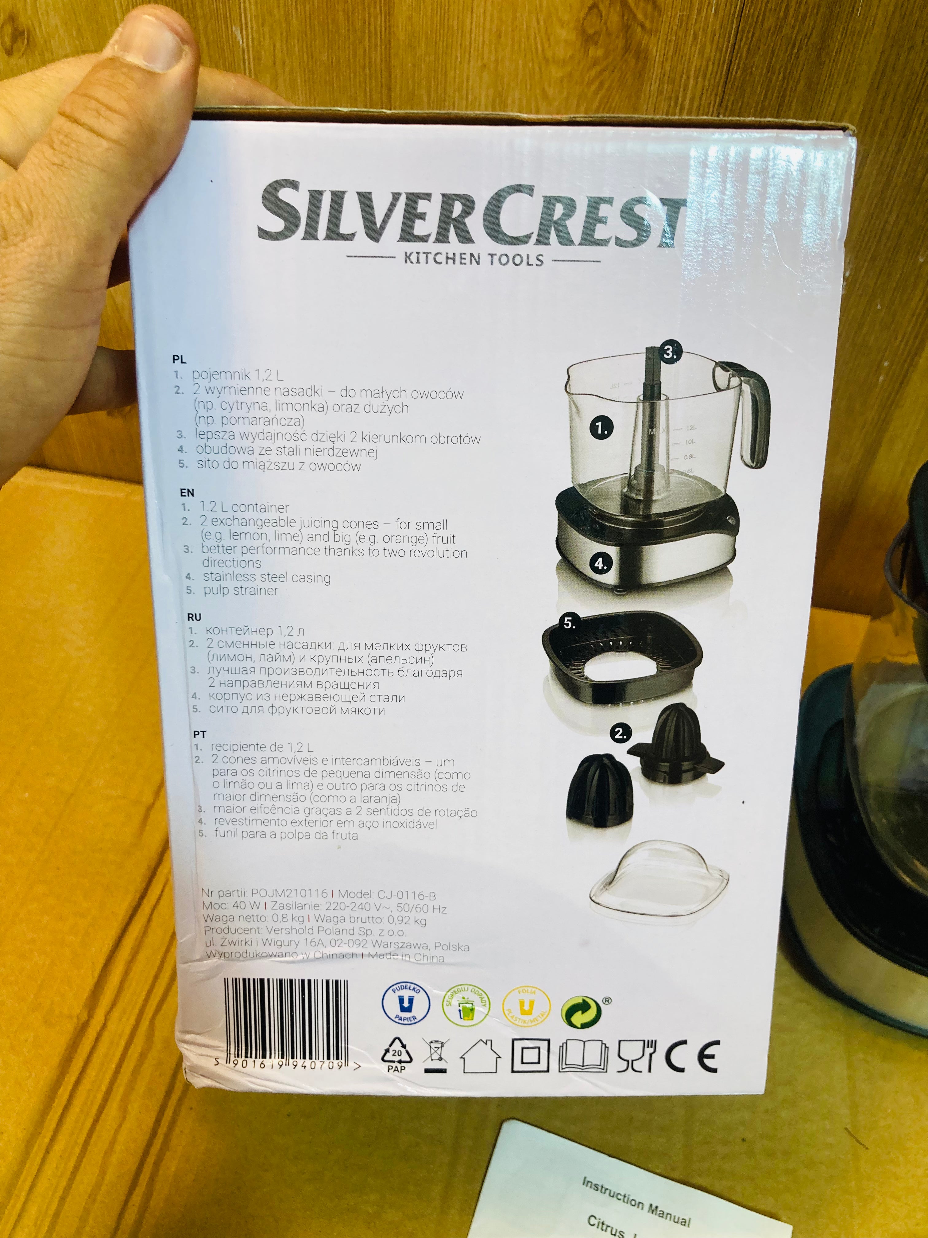 Silver Crest 40W Electric Citrus Juicer 1.2L SC-222CJ