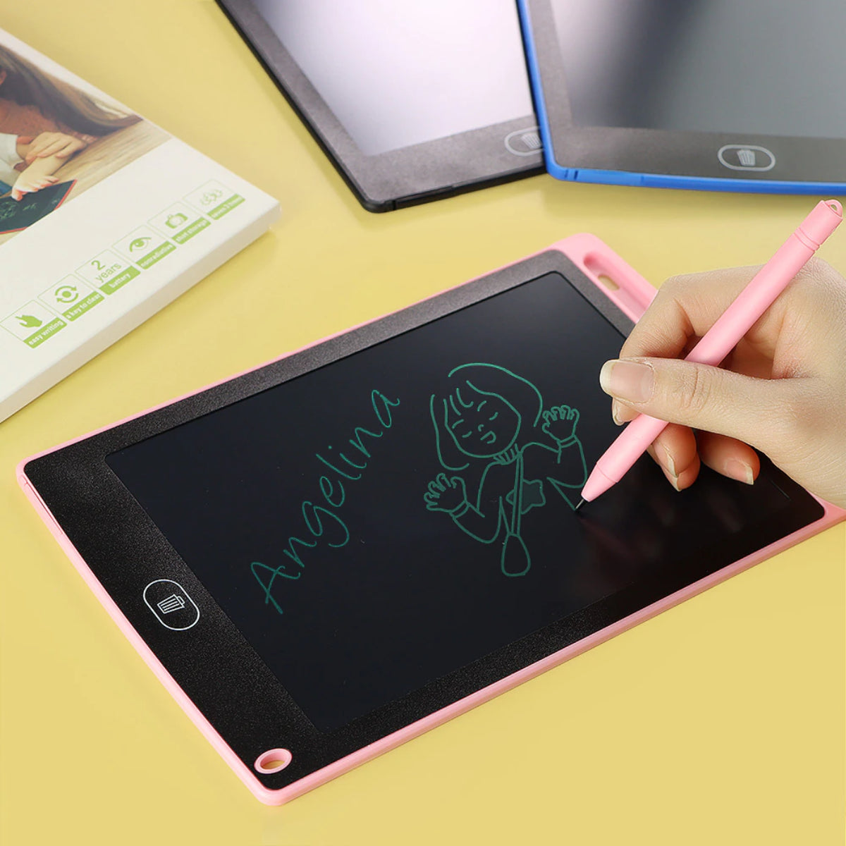 LCD Writing & Drawing Tablet Pad For Kids with Digital Pen - 8.5 inches.