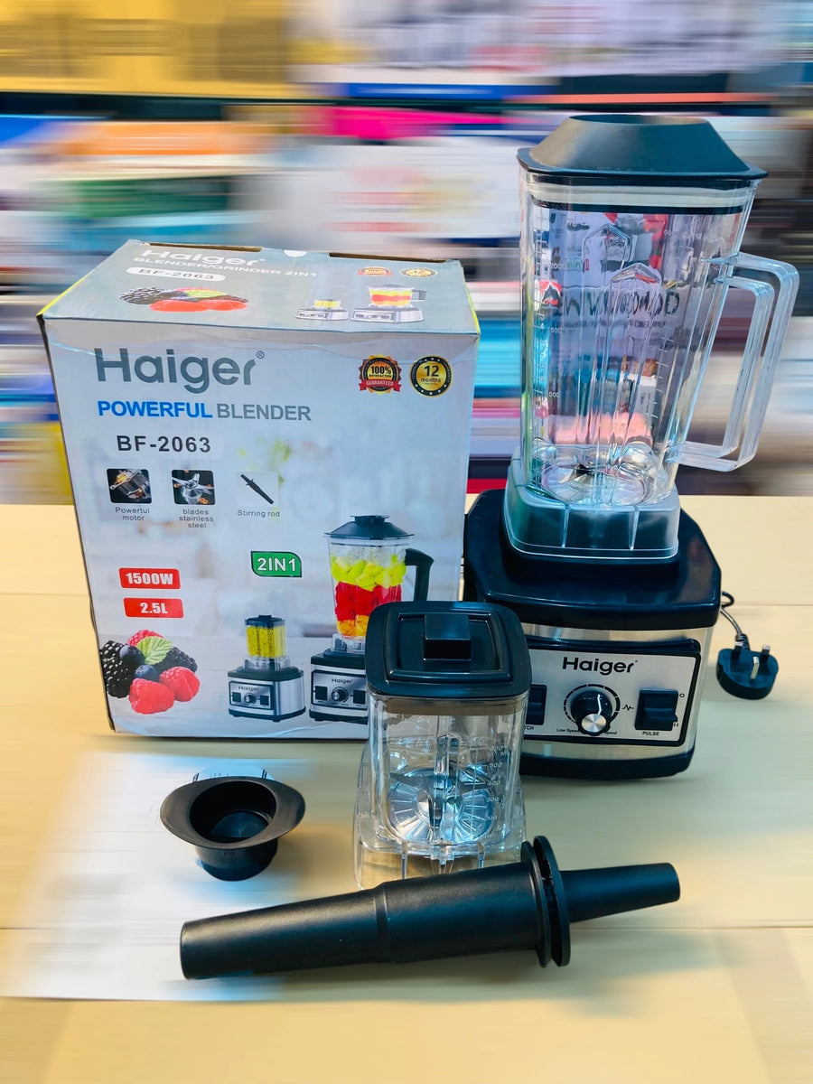 Haiger 2-in-1 Powerful Commercial Blender and Grinder with 2.5L Capacity and 1500W Motor BF-2063