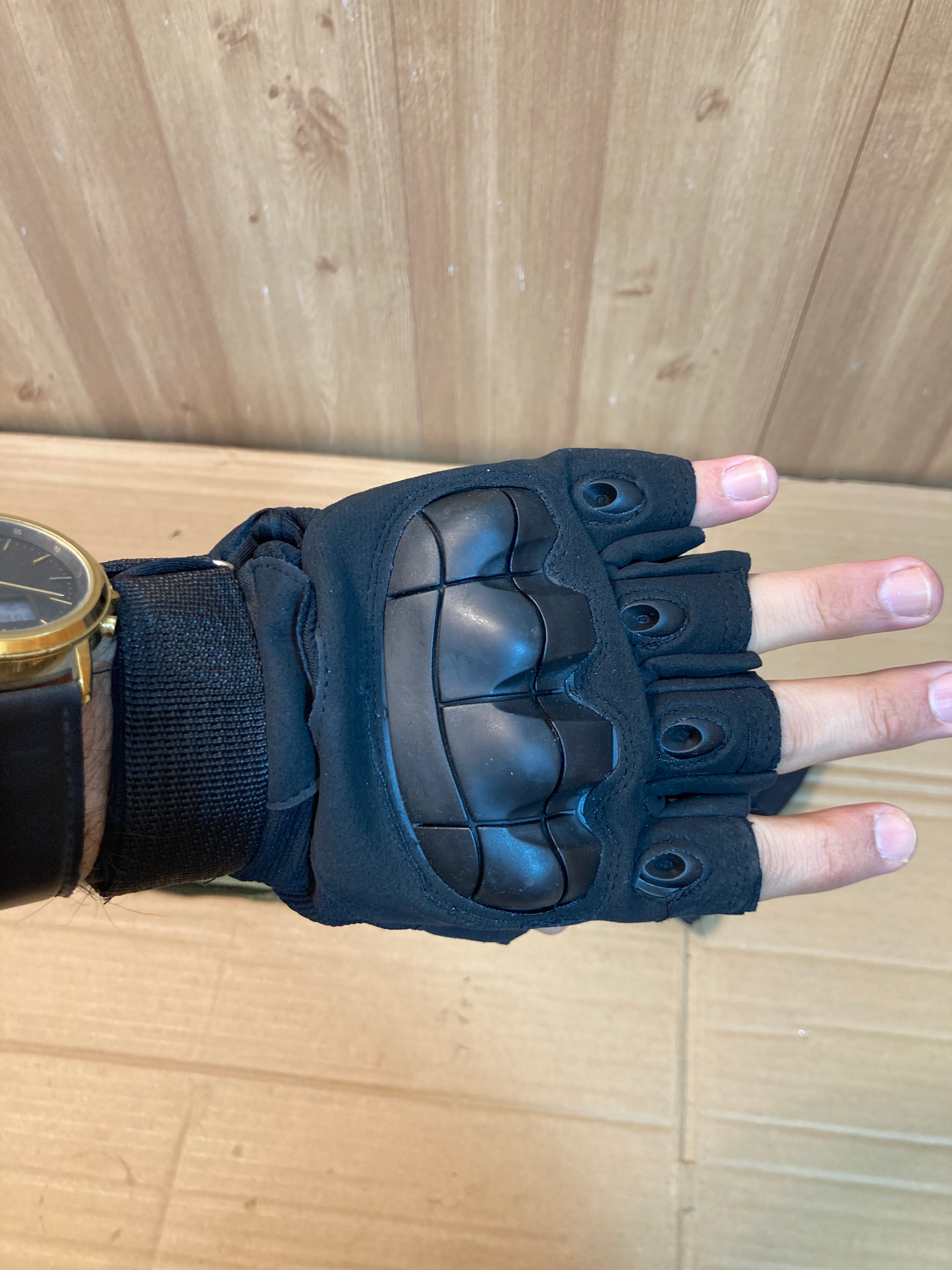 Half Finger Tactical Gloves with Hard Rubber Knuckles