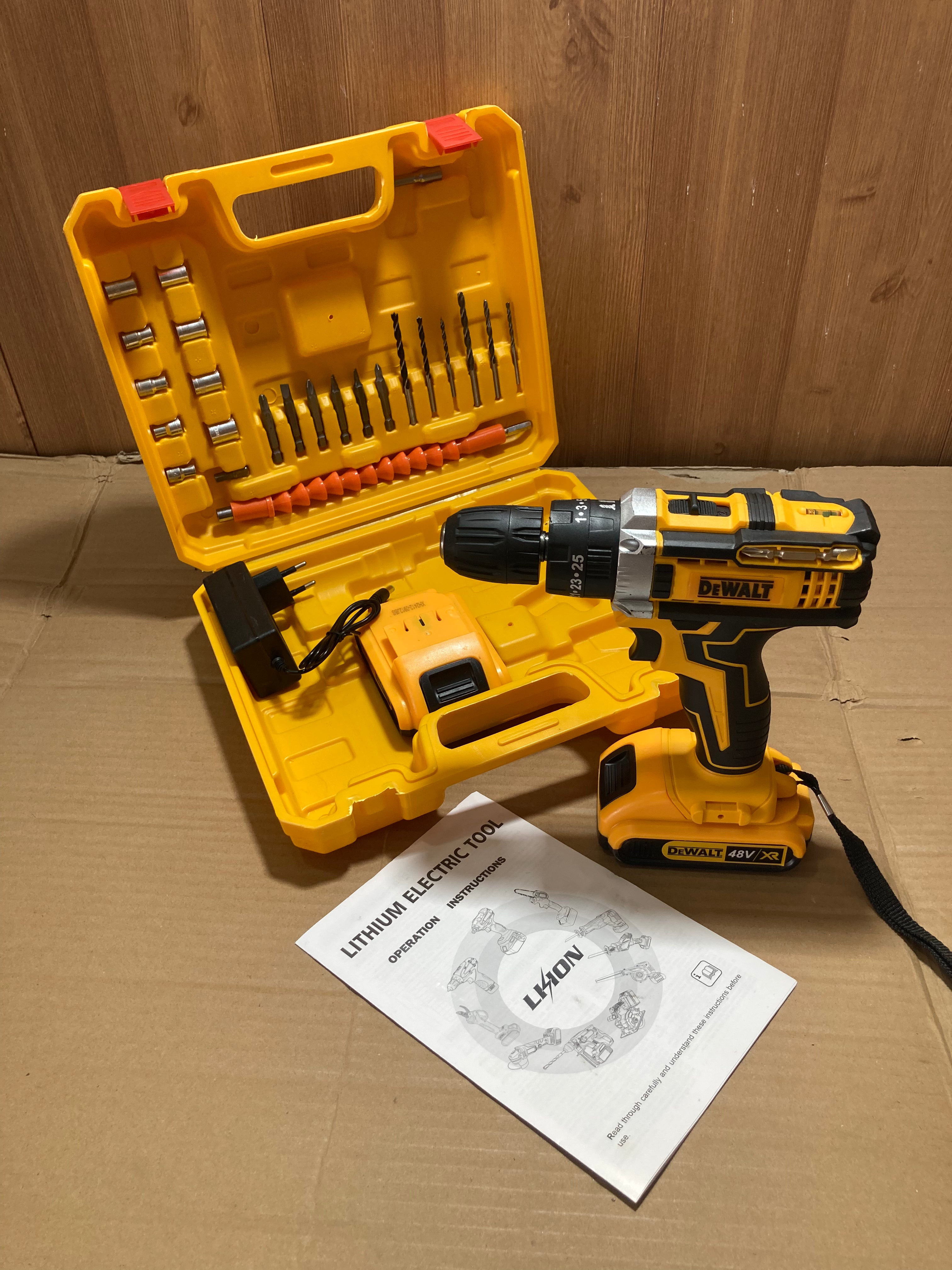 DeWalt 36V Rechargeable Drill Machine with Tool Kit