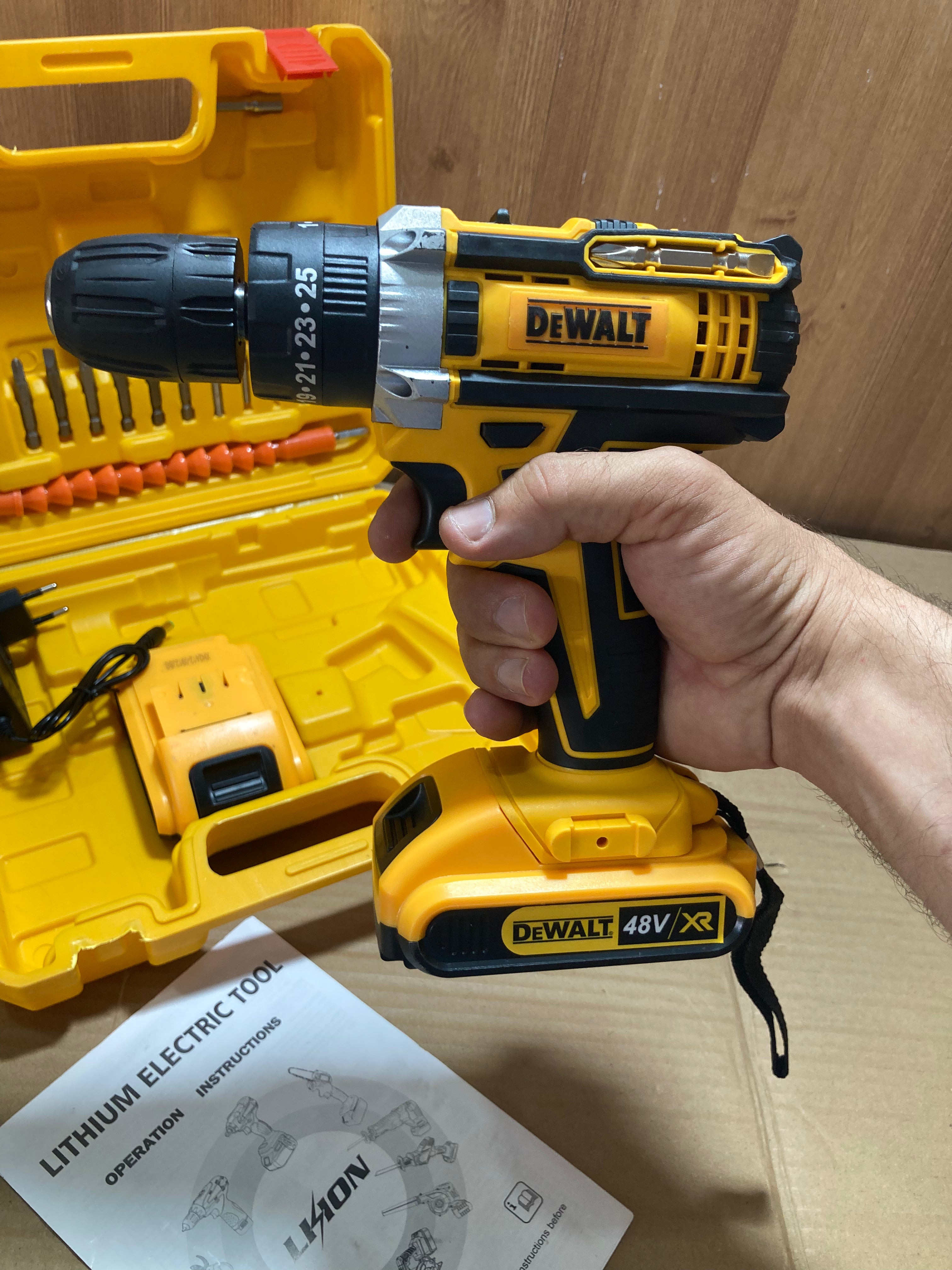 DeWalt 36V Rechargeable Drill Machine with Tool Kit