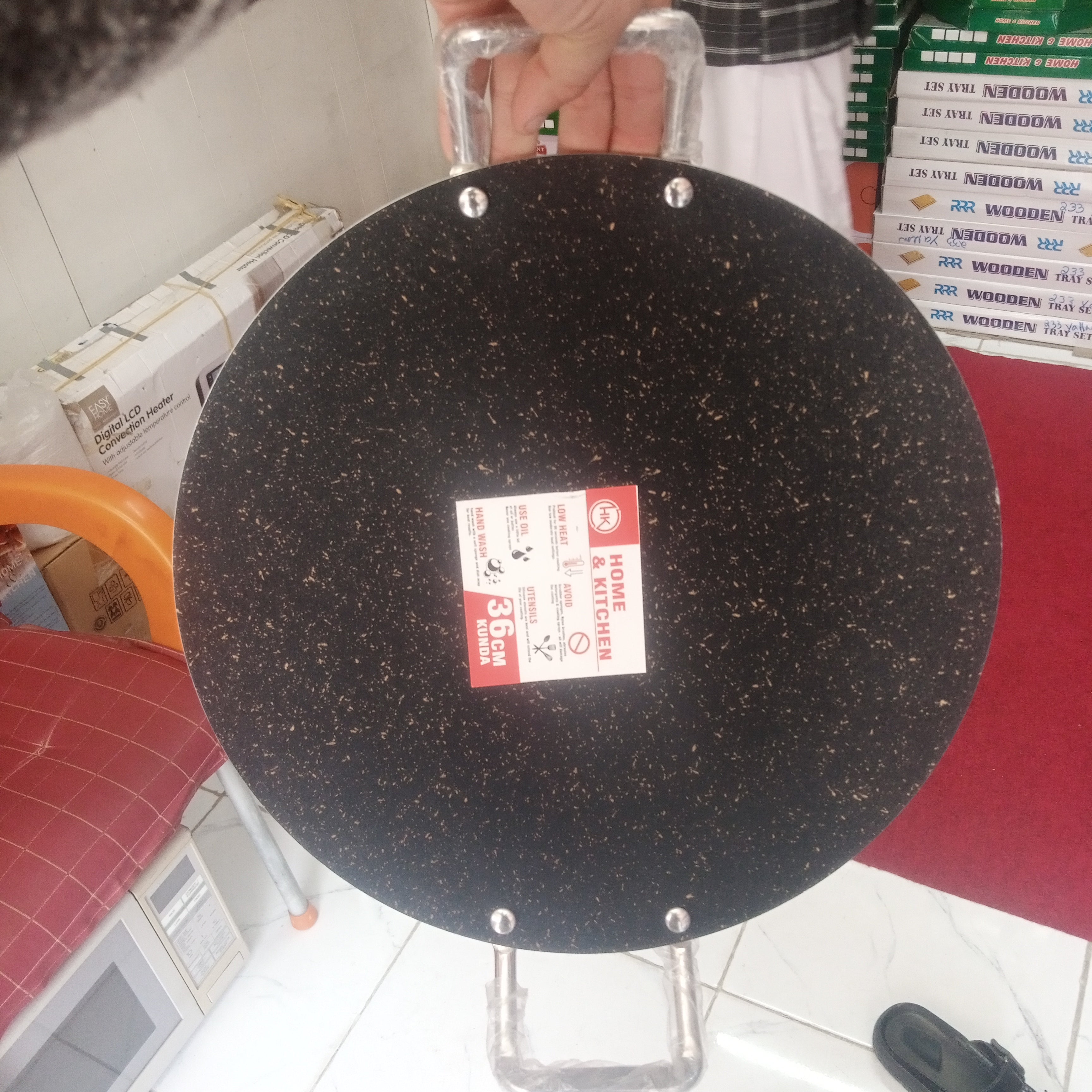 Granite Marble Coated Hot Plate Non-Stick Tawa 36 cm.