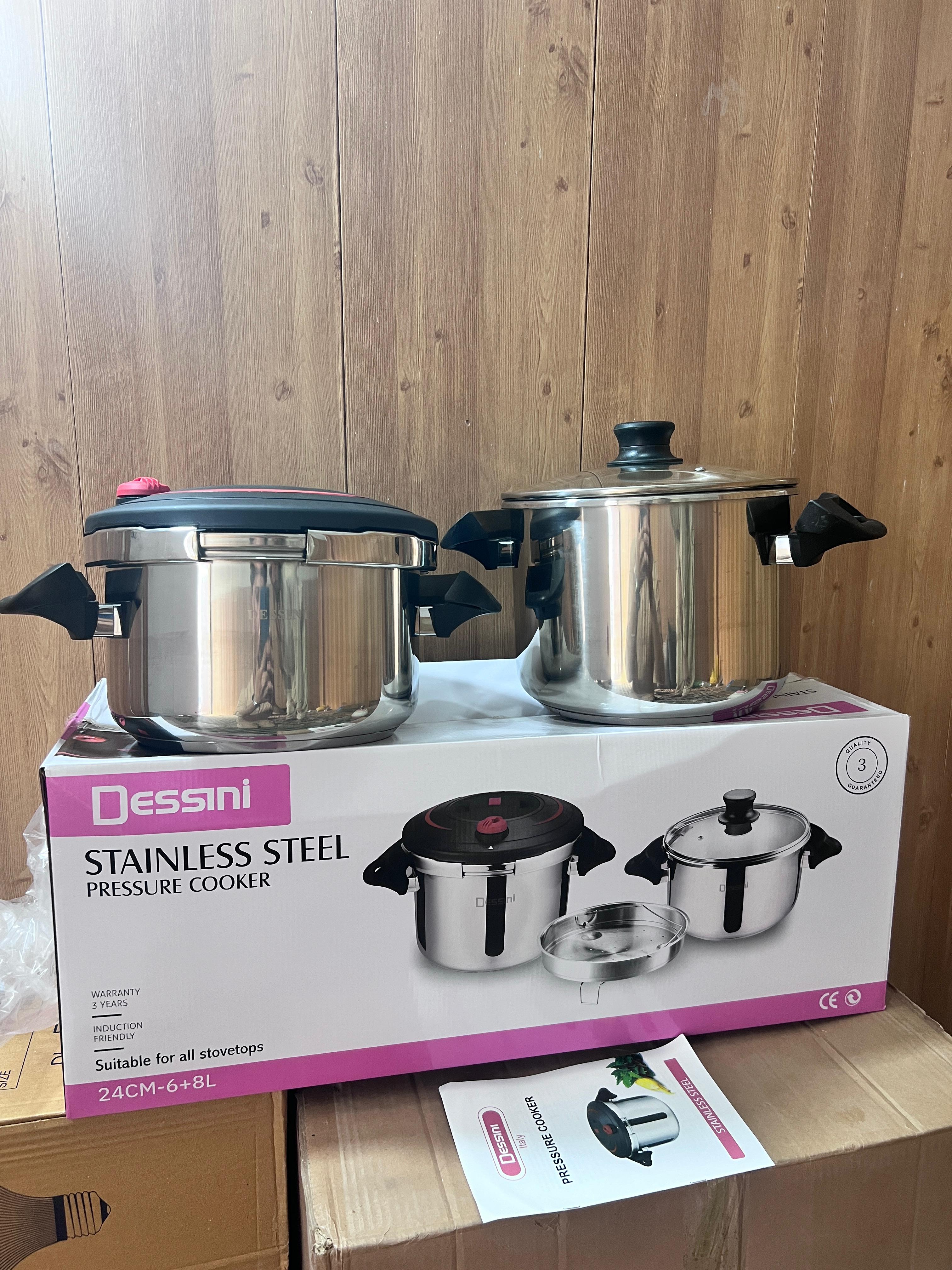 Italy Lot Imported Dessini 6 & 8 Liter Pressure Cooker