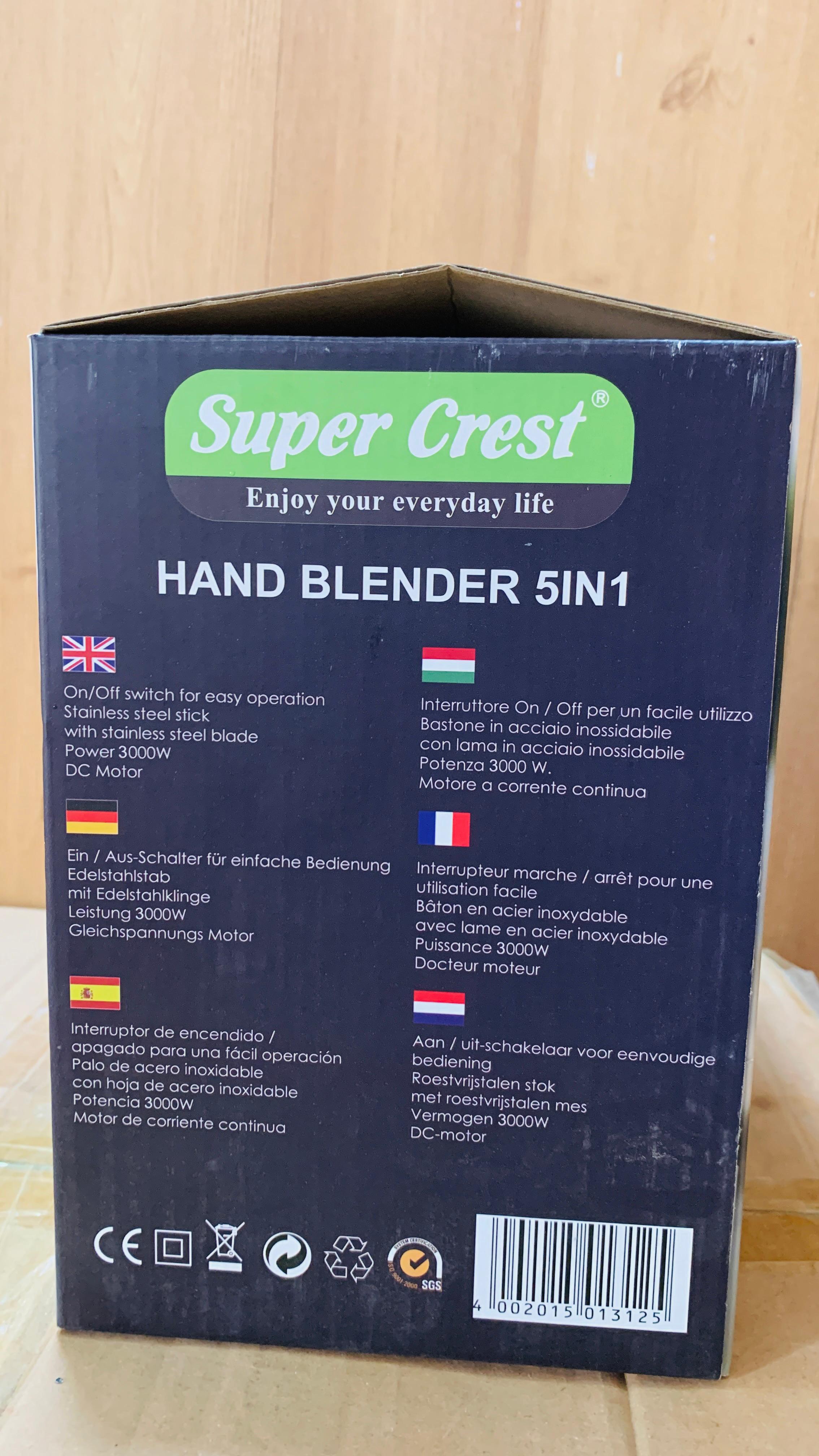 Germany Lot Imported Super Crest 5 in 1 Hand Blender Set SCT-7008