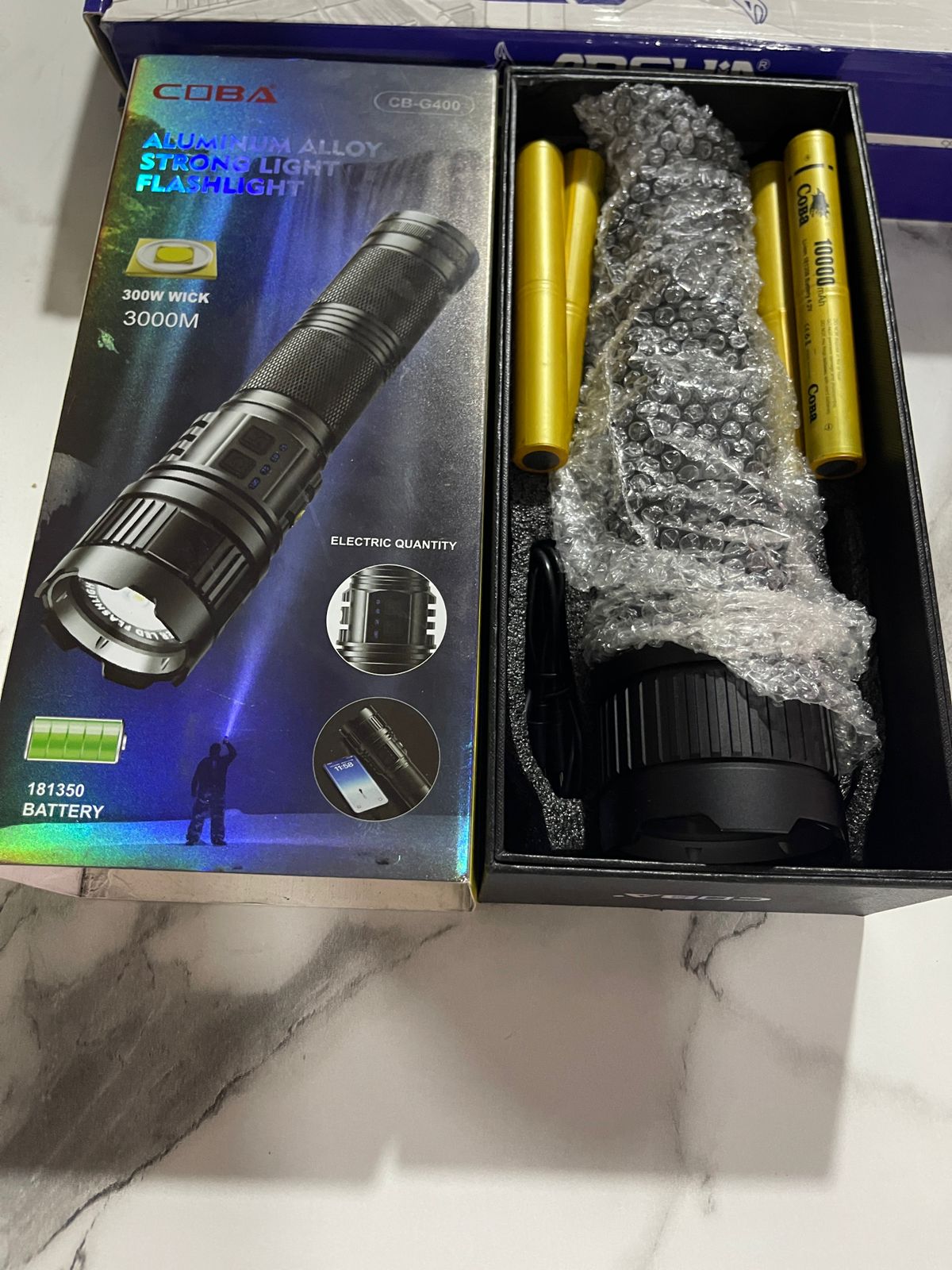 Lot Imported COBA High Beam Flashlight 3km Estimated Range