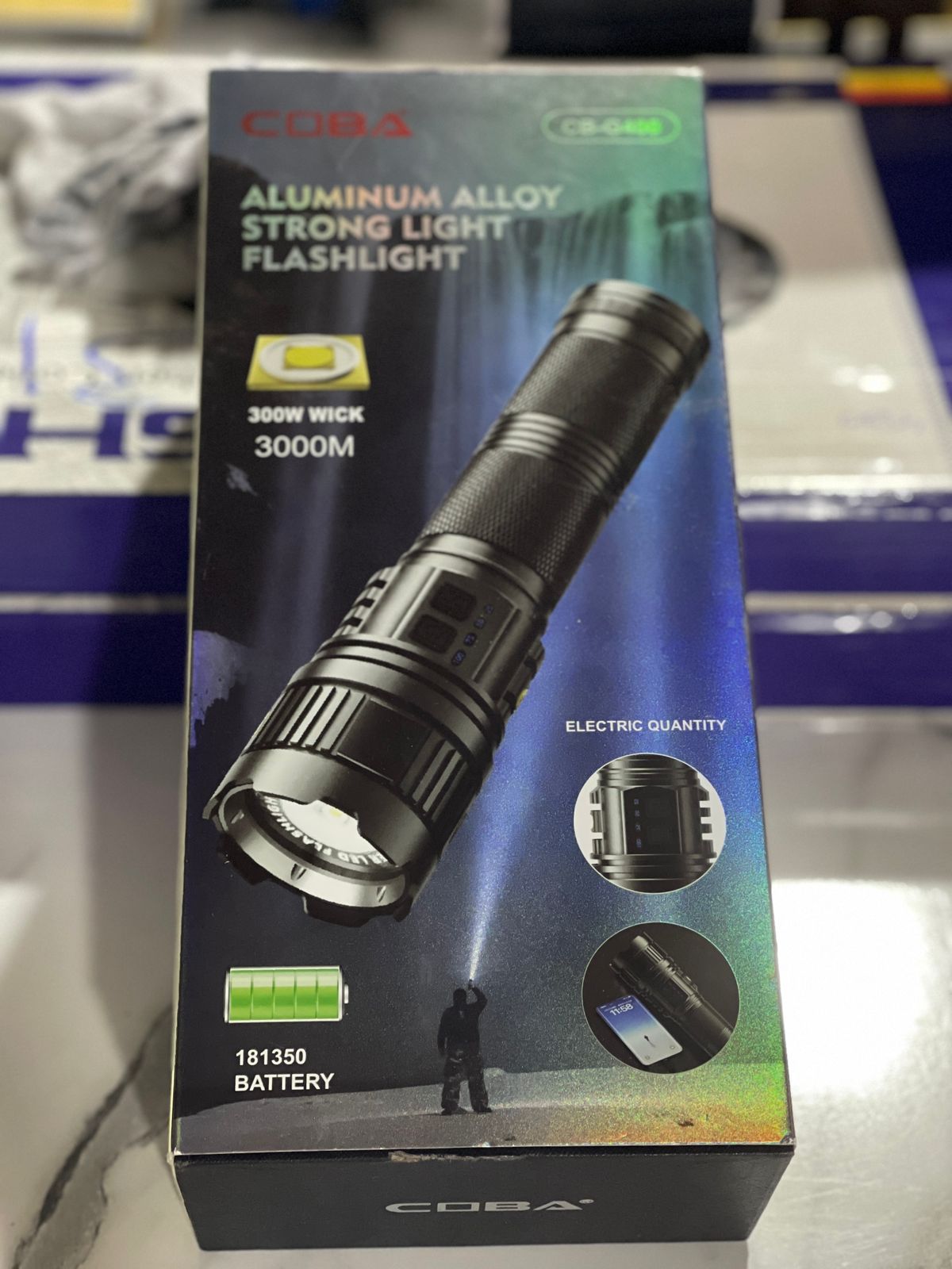 Lot Imported COBA High Beam Flashlight 3km Estimated Range