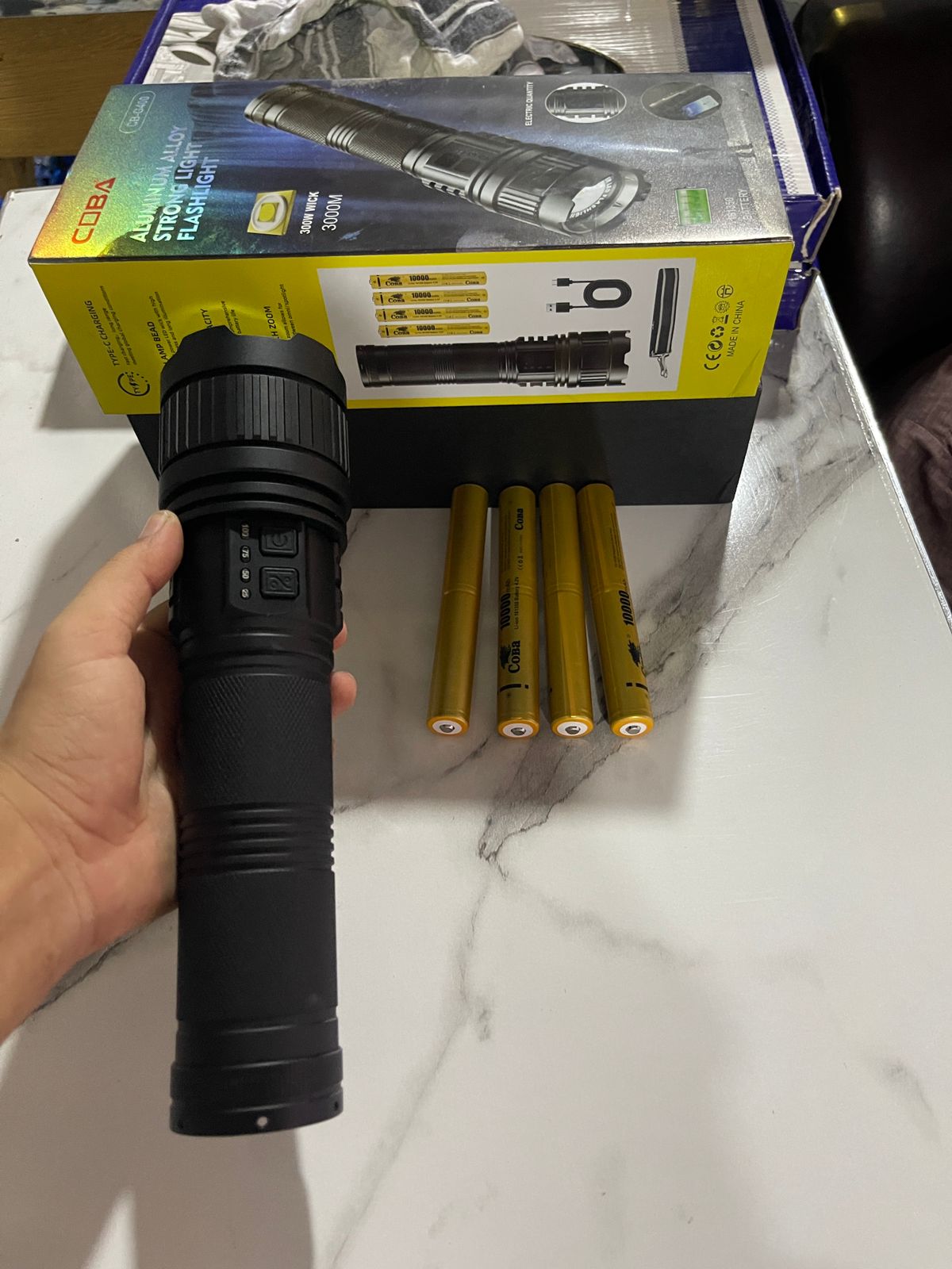 Lot Imported COBA High Beam Flashlight 3km Estimated Range