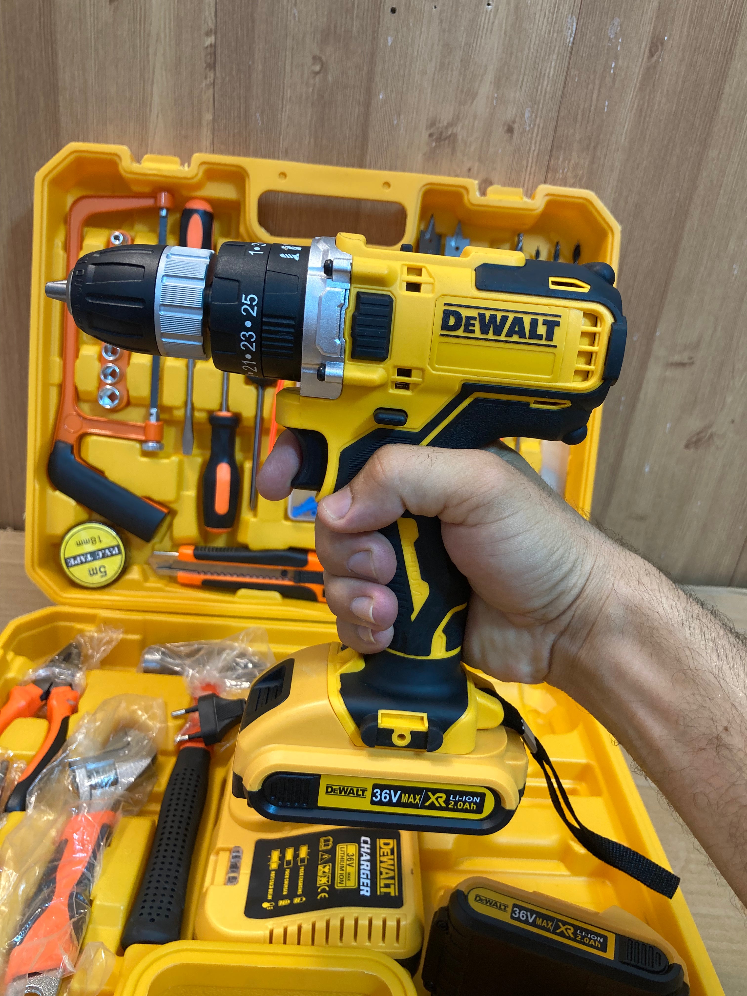 DeWalt Commercial Cordless Powerful Drill Machine 36V Double Batteries