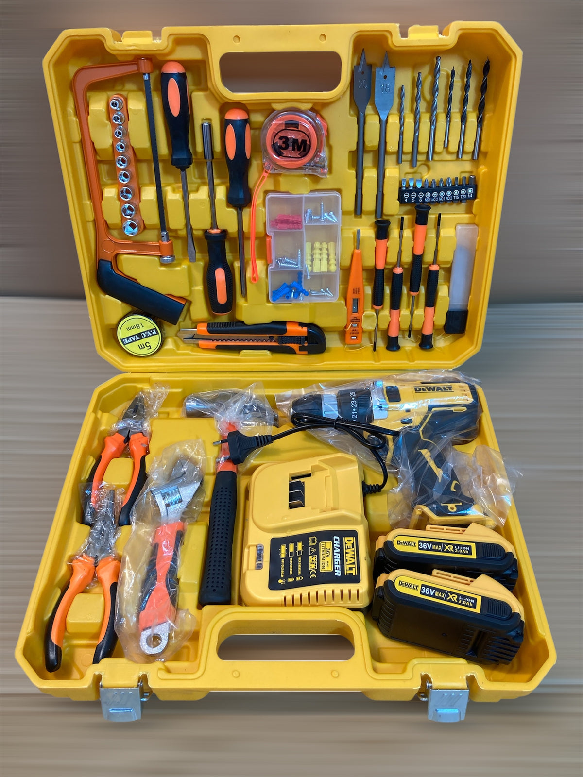 DeWalt Commercial Cordless Powerful Drill Machine 36V Double Batteries