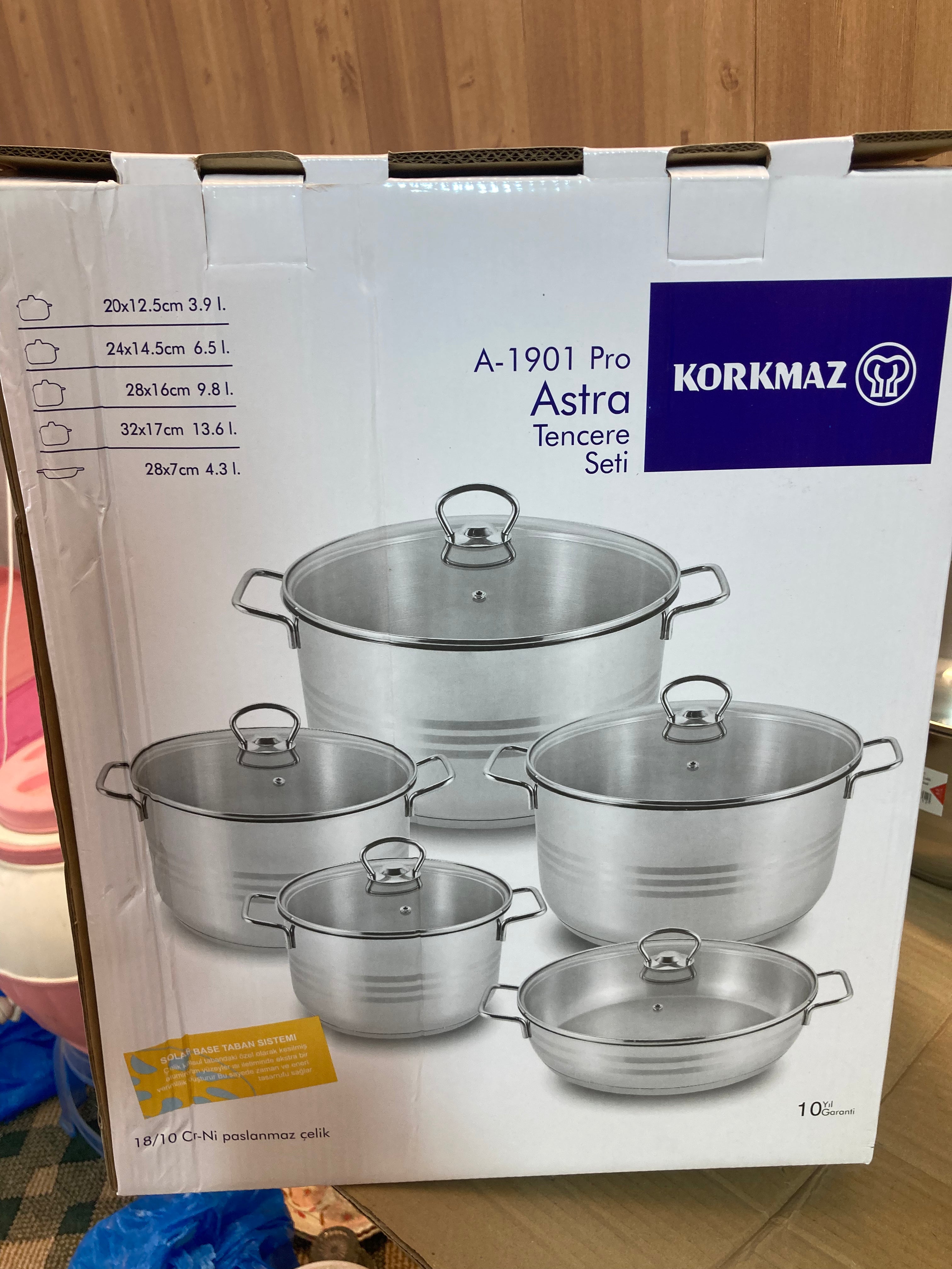 Korkmaz Turkey Stainless Steel 10PCs Cookware Set ASTRA A-1901