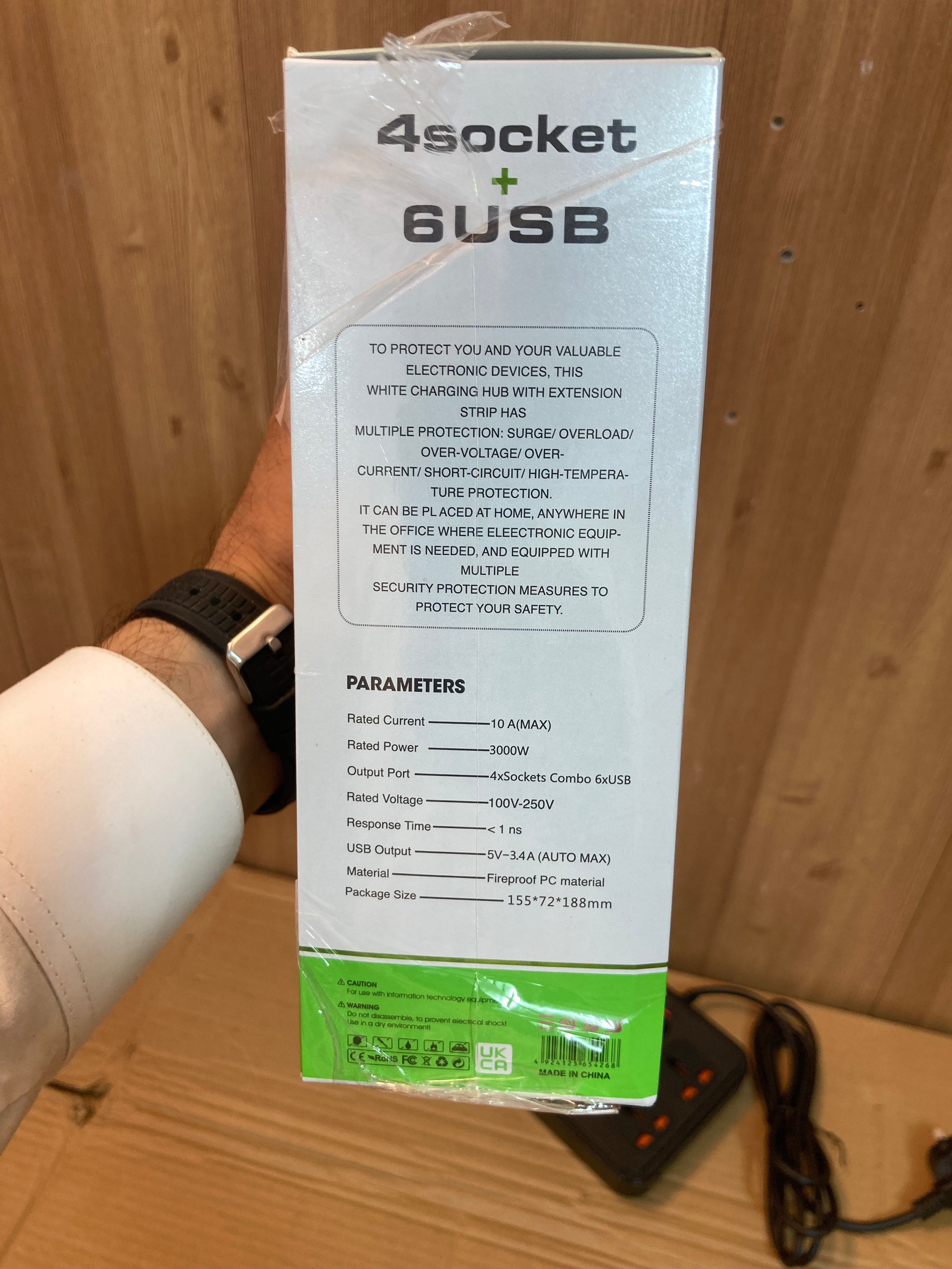 3000W Power Extension 4 Universal Socket+ 5 USB+ 1 Type-C Port BKL-666