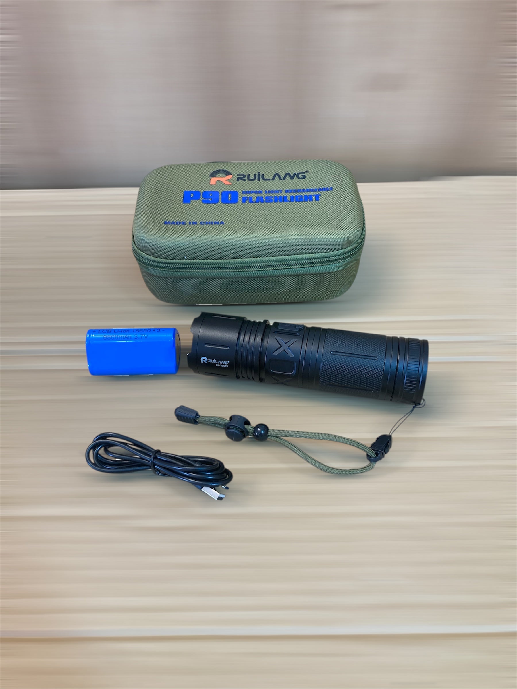 Ruilang P90 Rechargeable Super LED Flashlight - Torch RL-W409
