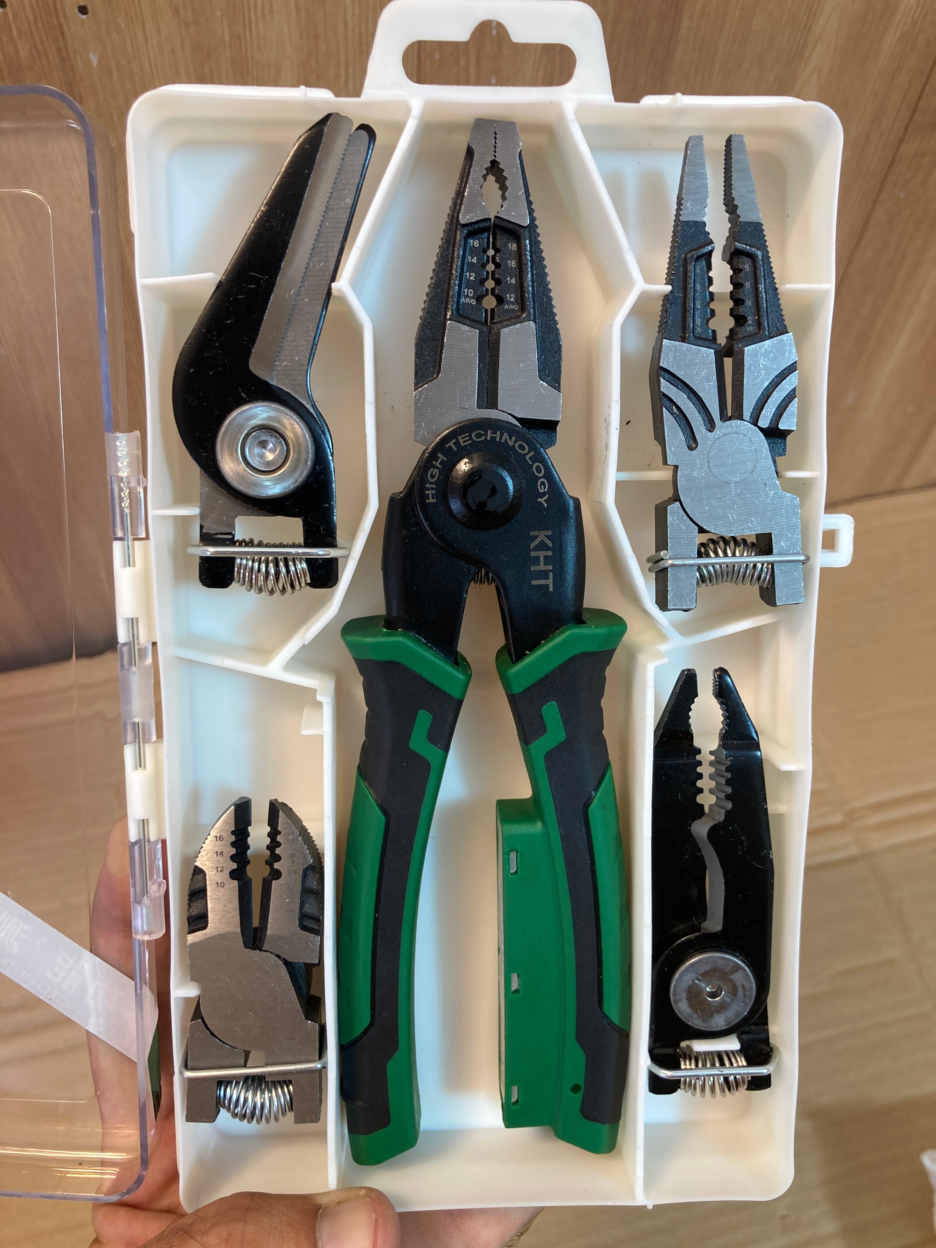 Multifunctional 6-in- Pliers with Interchangeable Heads & Tester