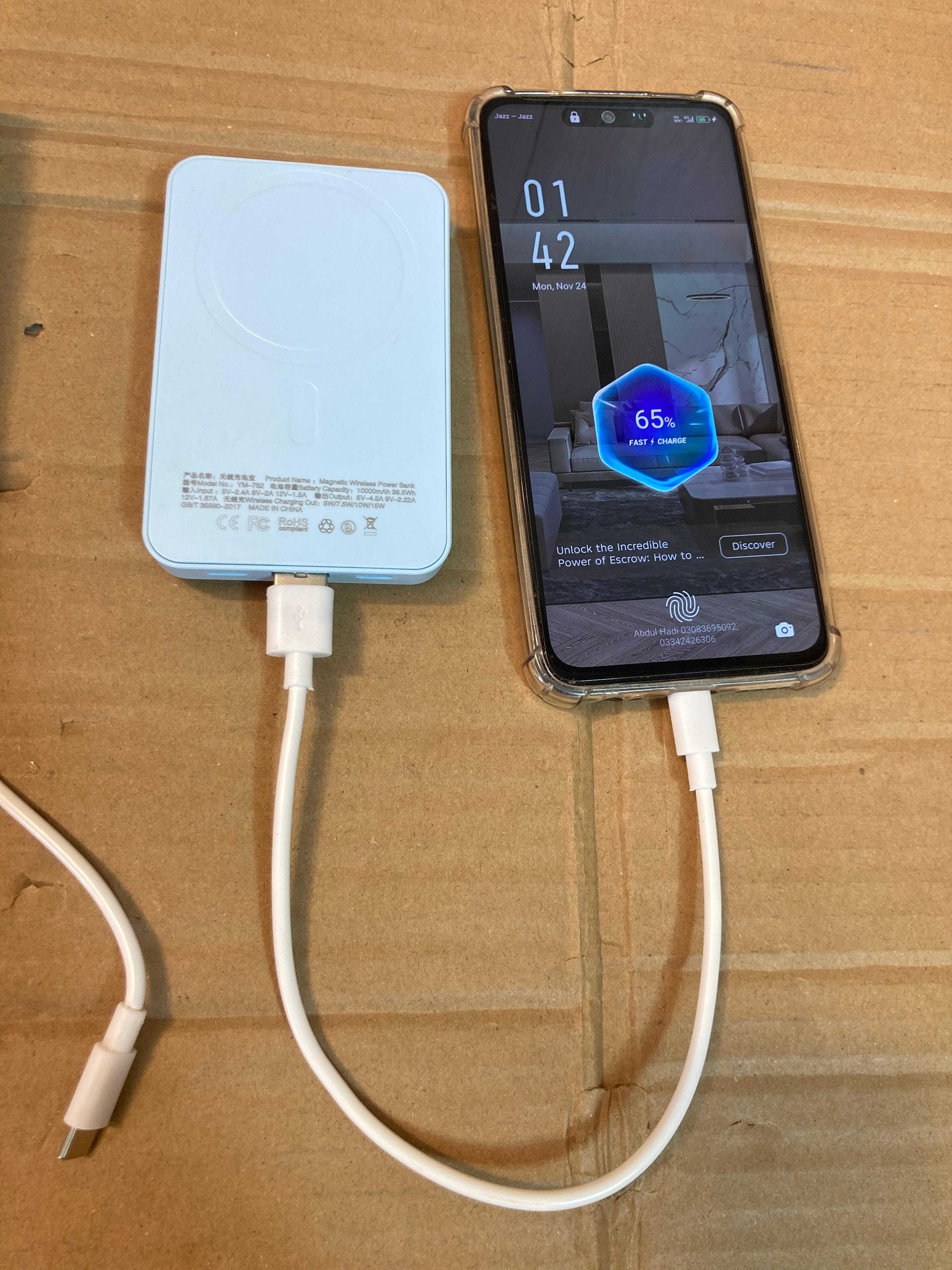 Mini Compact Wireless 22.5W Fast Charging Power Bank 10000 mAh