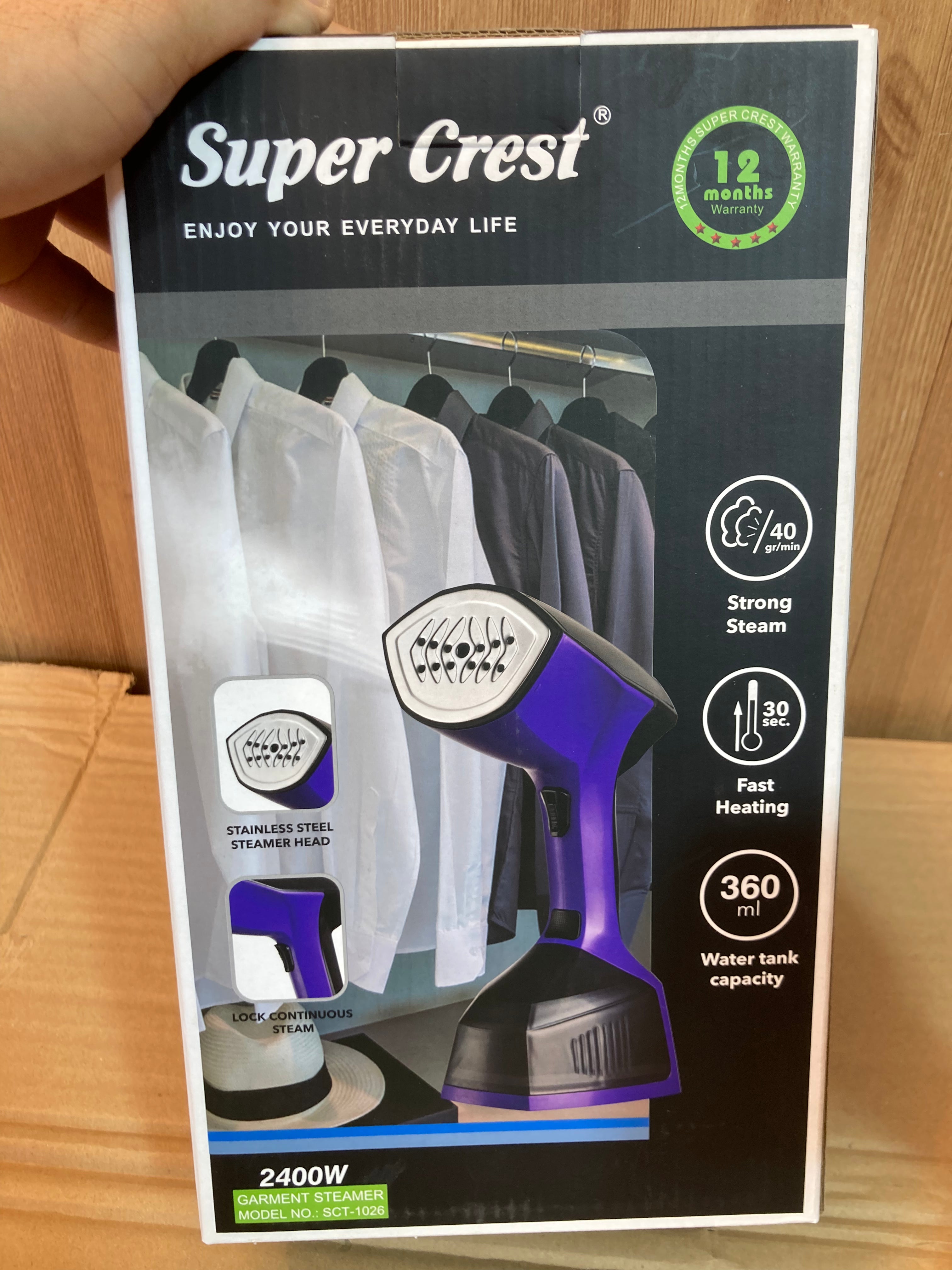 Super Crest Germany 2400W Handheld Garment Steamer - Updated Model -SCT-1026
