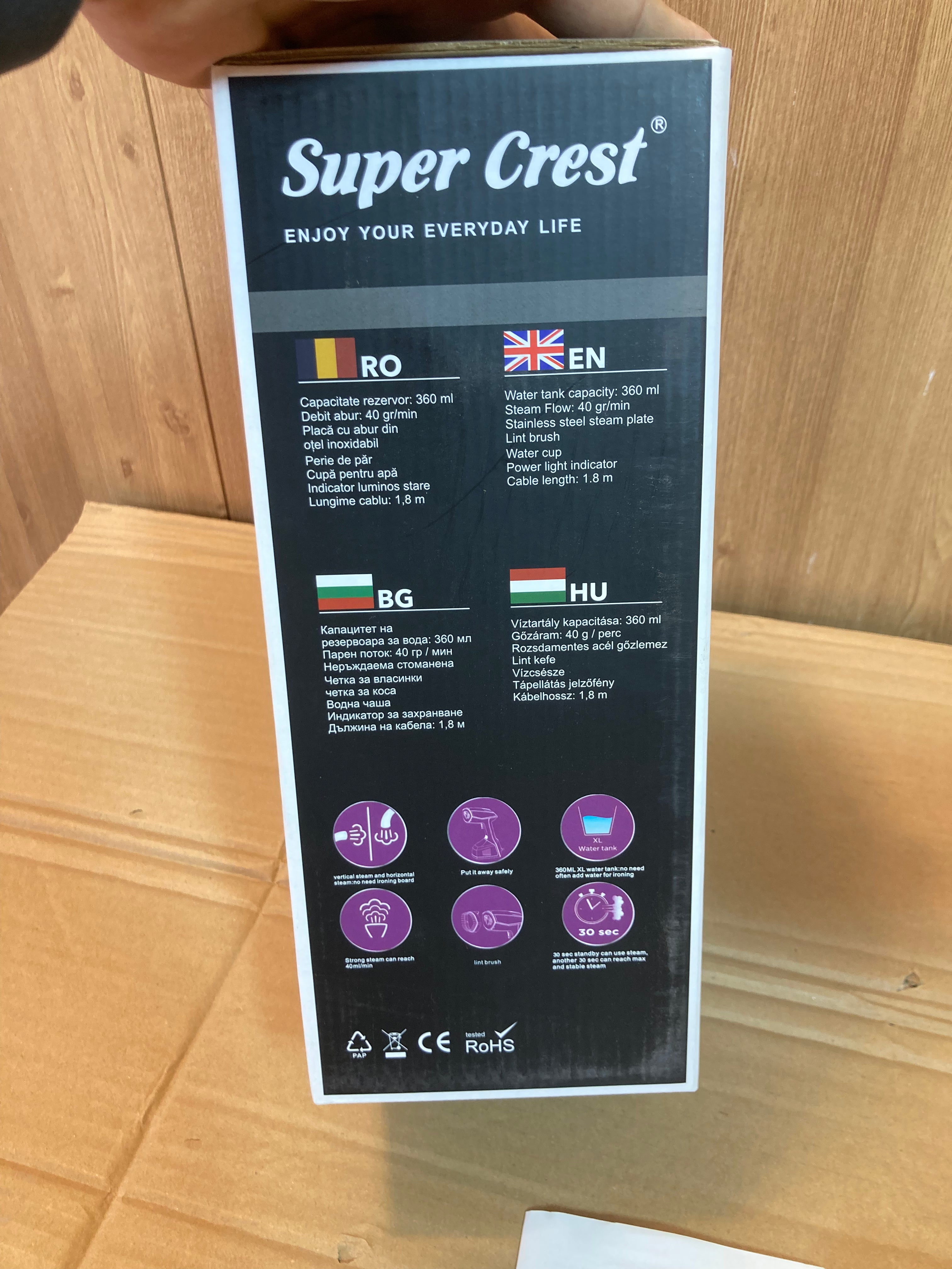 Super Crest Germany 2400W Handheld Garment Steamer - Updated Model -SCT-1026