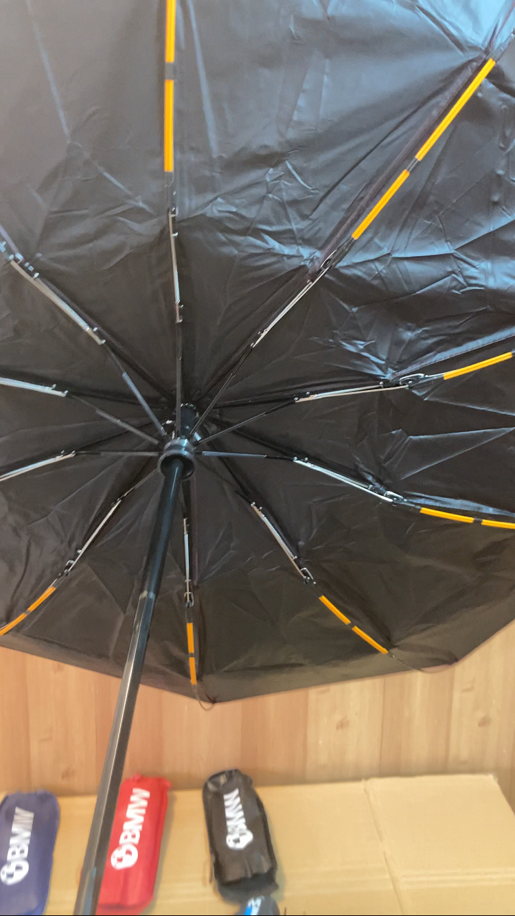 BMW Travel Friendly Wind Resistant Folding Umbrella With Carrying Pouch