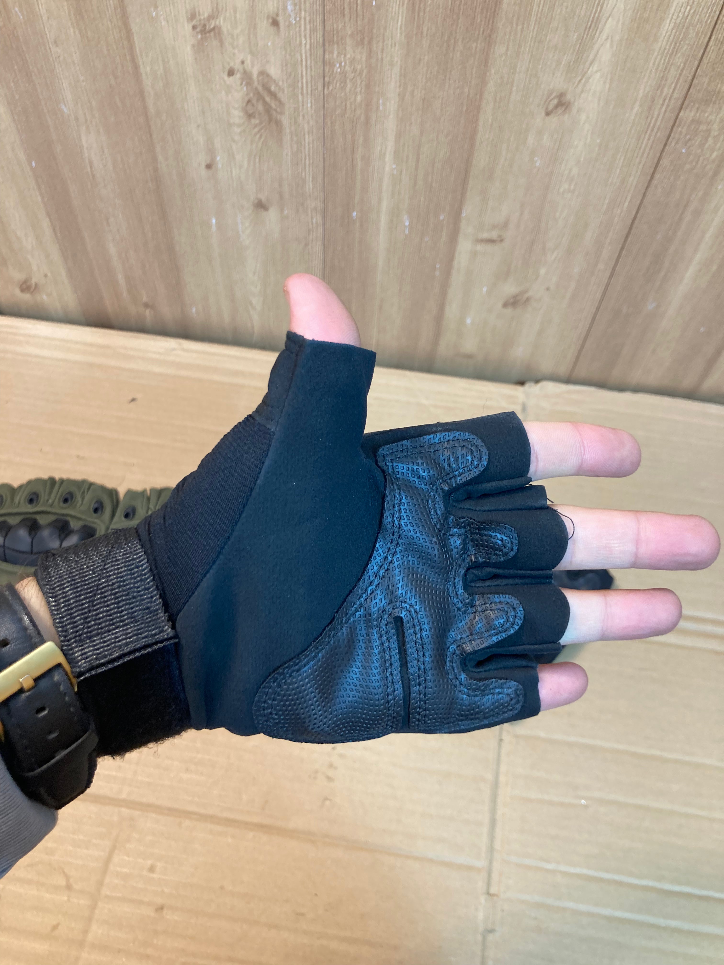 Half Finger Tactical Gloves with Hard Rubber Knuckles