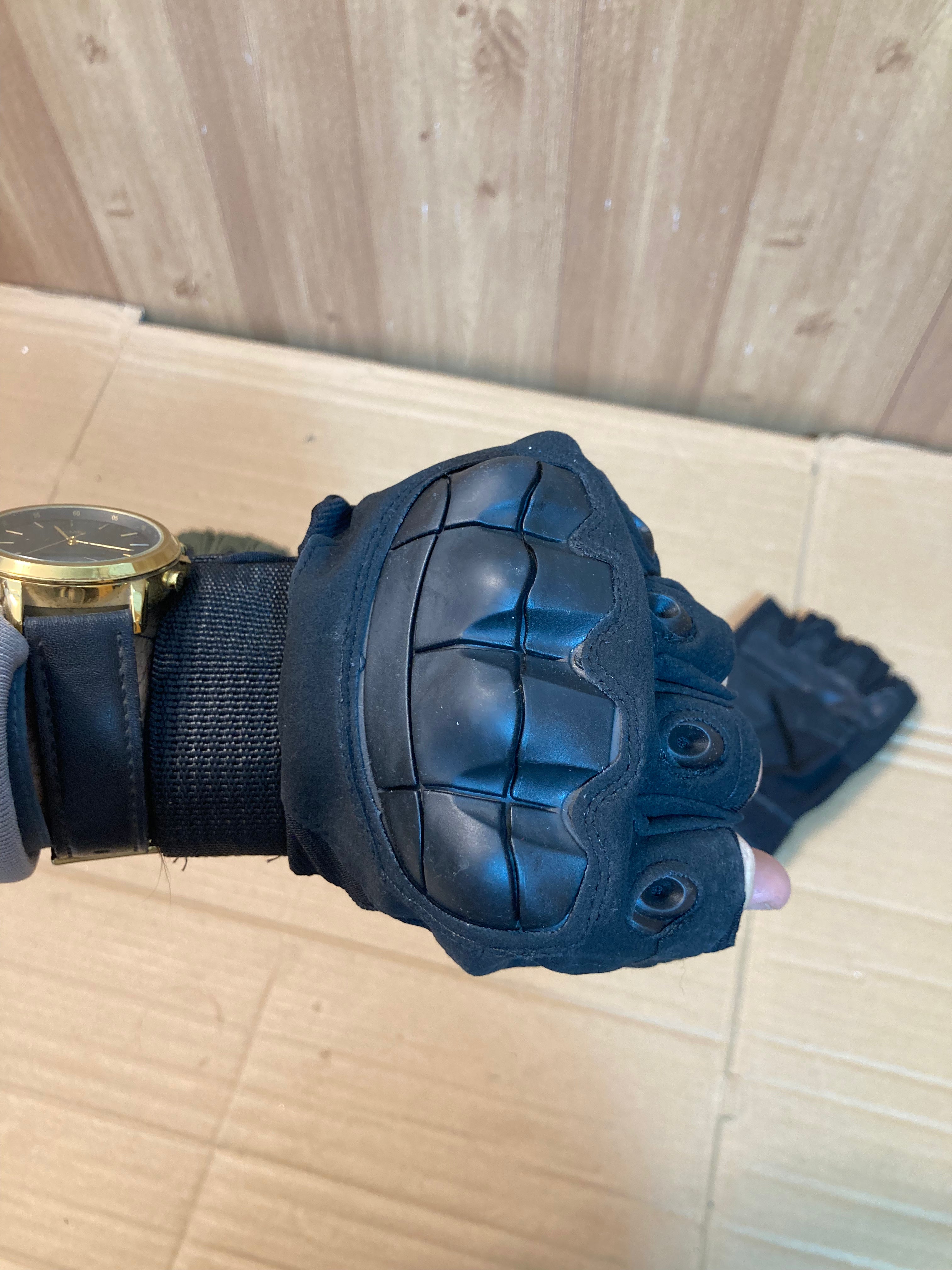 Half Finger Tactical Gloves with Hard Rubber Knuckles