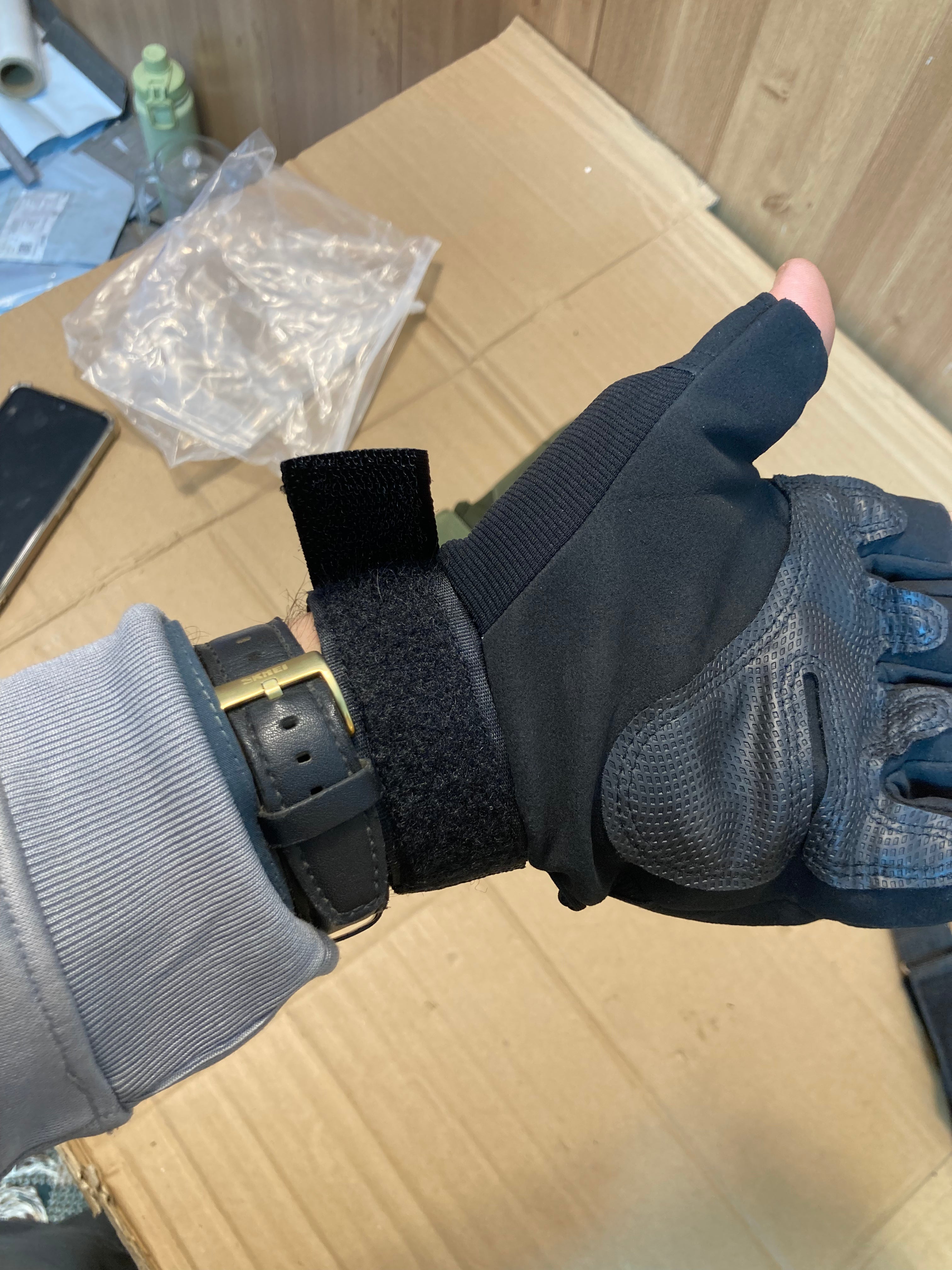 Half Finger Tactical Gloves with Hard Rubber Knuckles