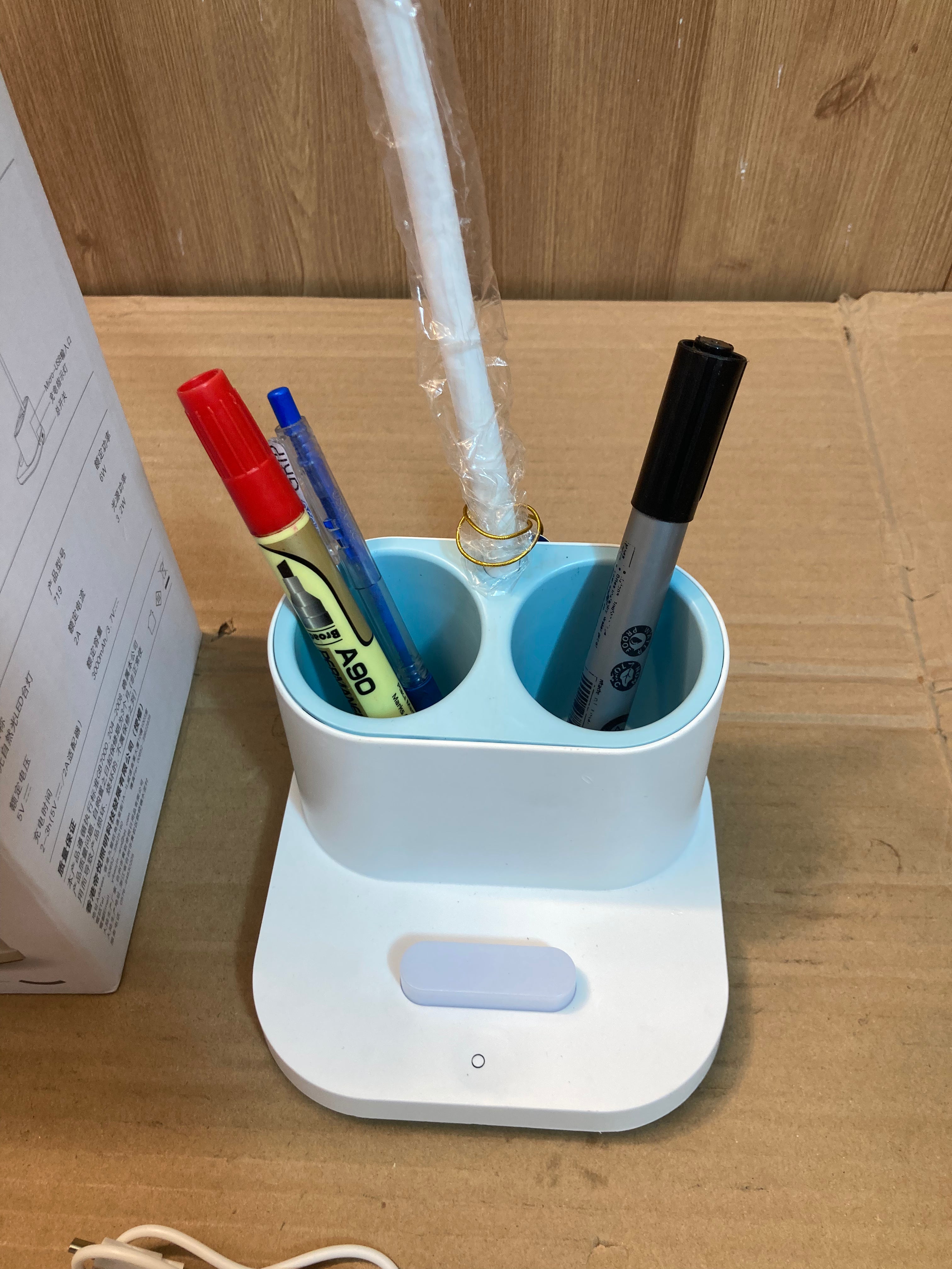 Rechargeable Flexible Desk Lamp With Phone and Pen Holder - Study Lamp
