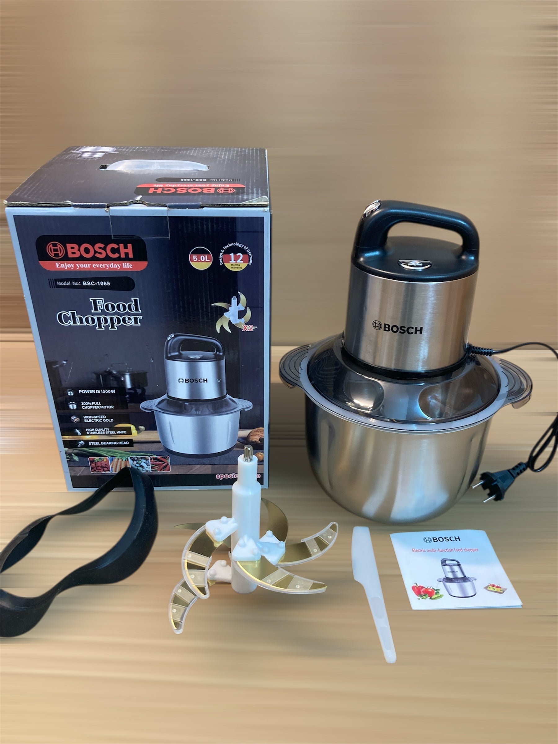 Lot Imported BOSCH Food/Meat Chopper 5 Litre with Double Blades 1000W