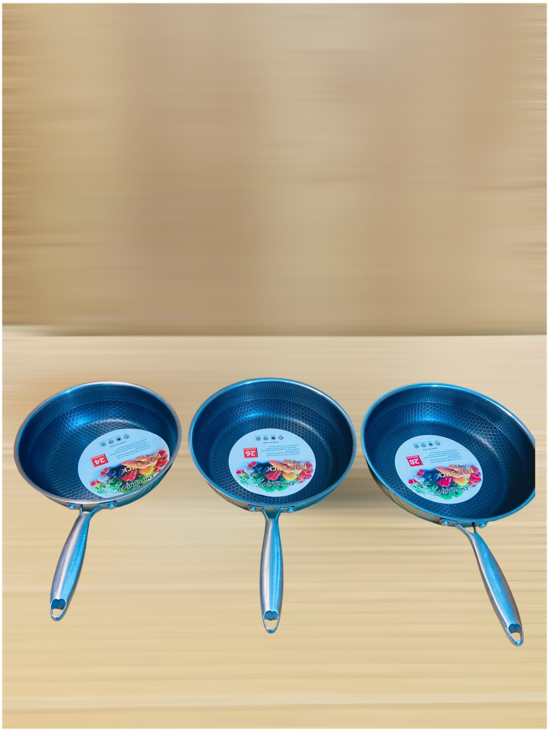 Double Laser Crafted HoneyComb Non Stick Flat Frying Pan Without Lid