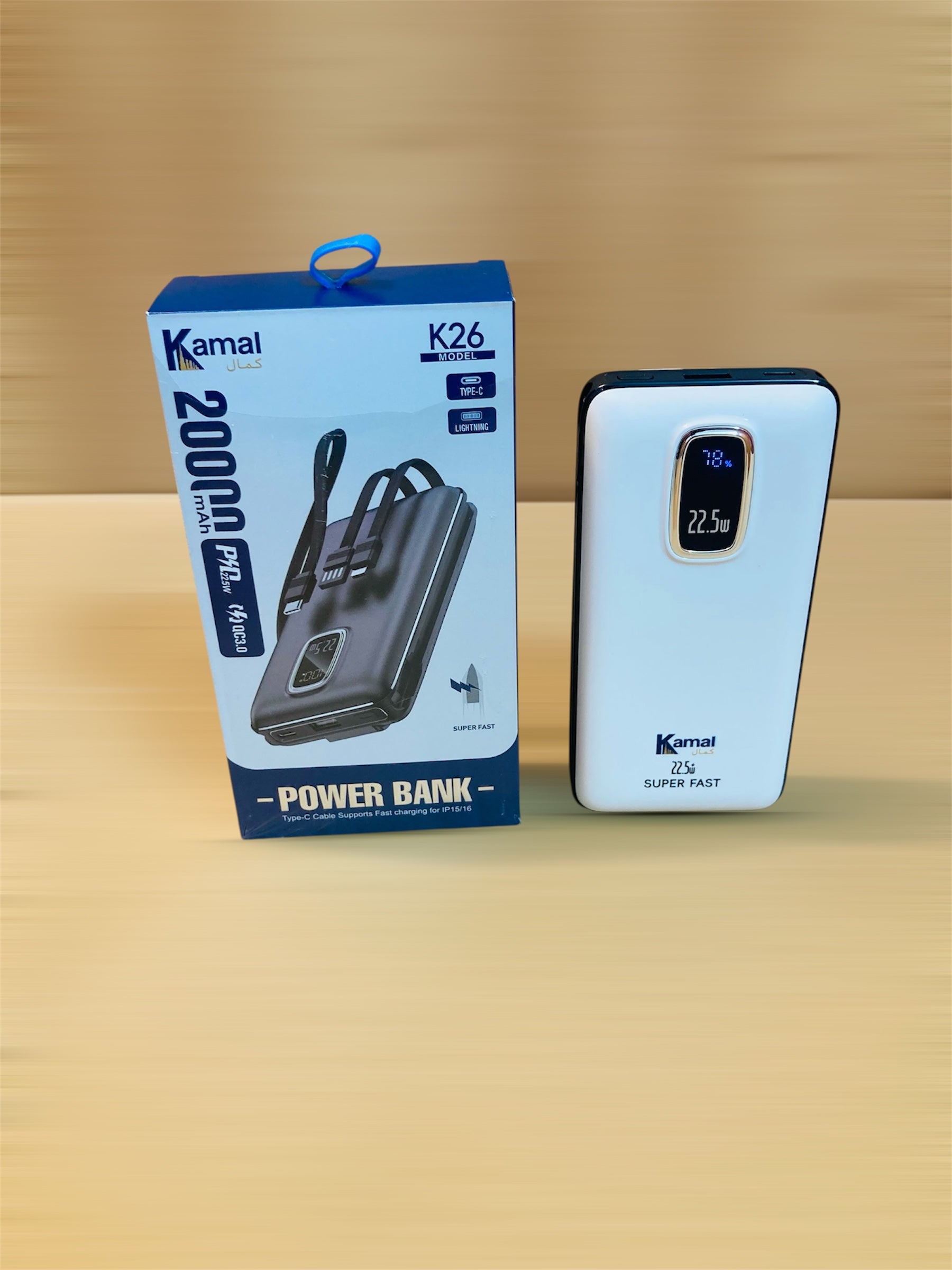 Kamal 22.5W Fast Charging 20000mAh Power Bank K26