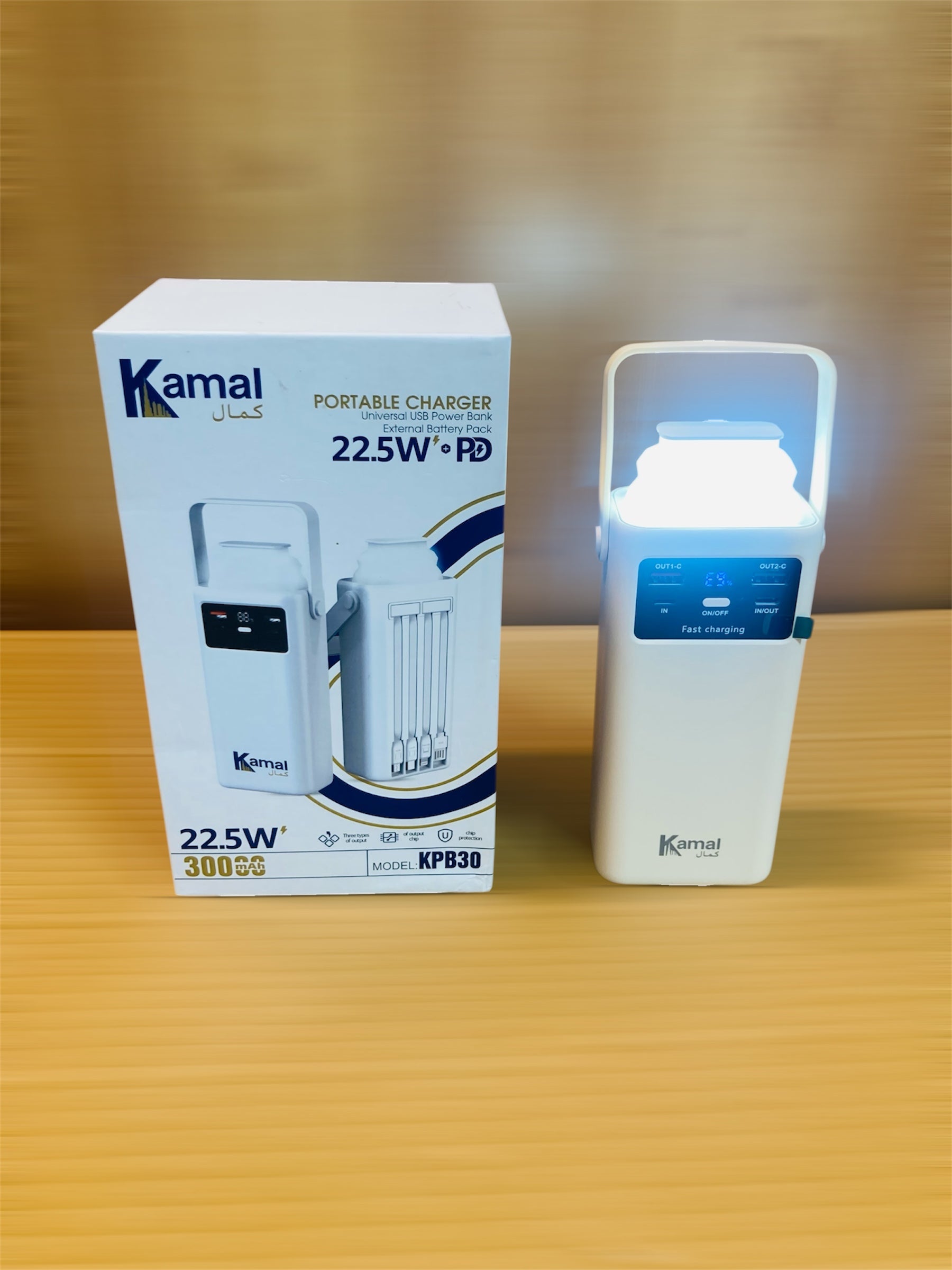 Kamal 22.5W Fast Charging 30000mAh Lamp Power Bank KPB30