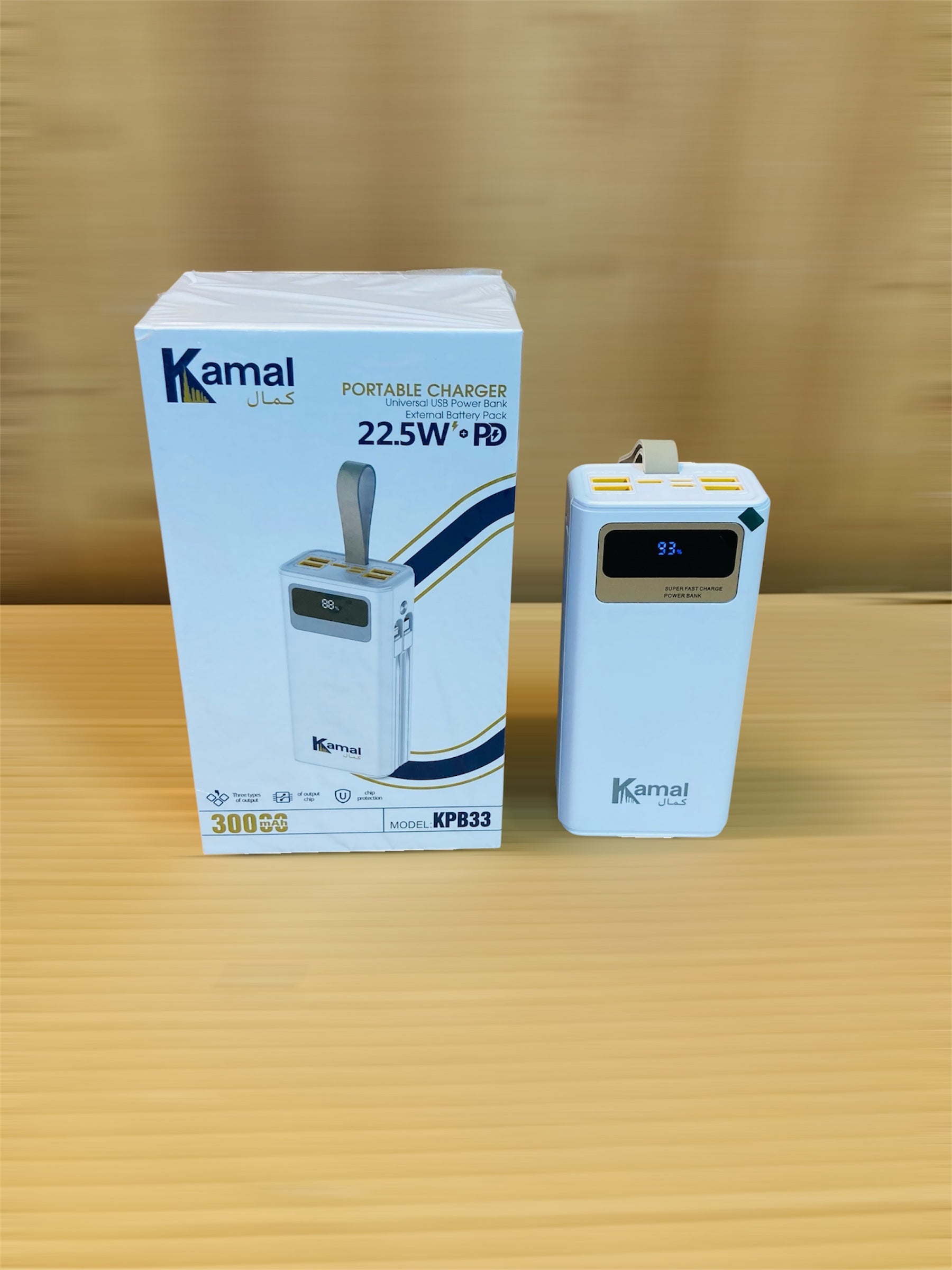 Kamal 22.5W Fast Charging 30000mAh Power Bank KPB33