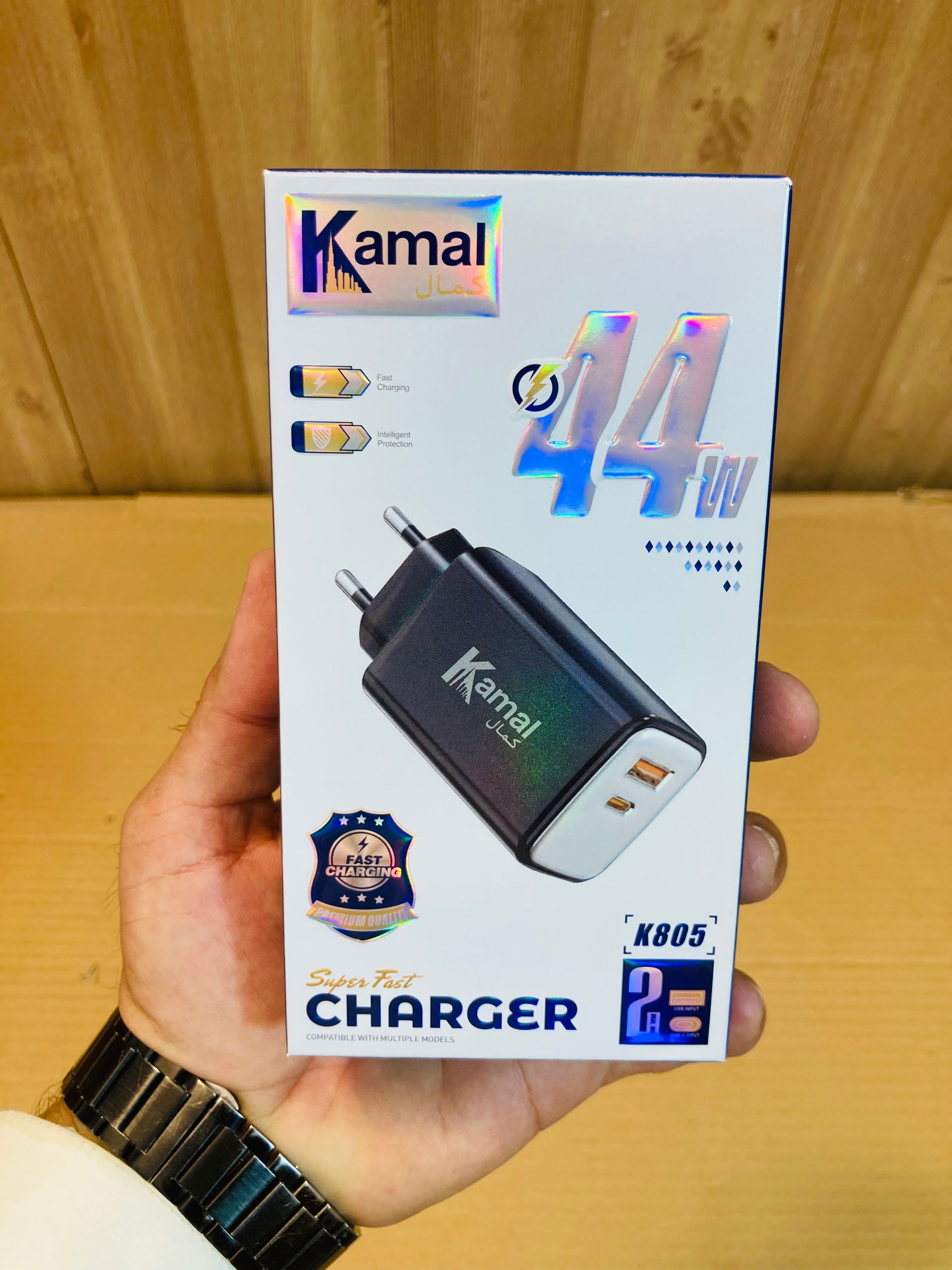 Kamal 44W Fast Charger K805 (Type-C & USB Output)
