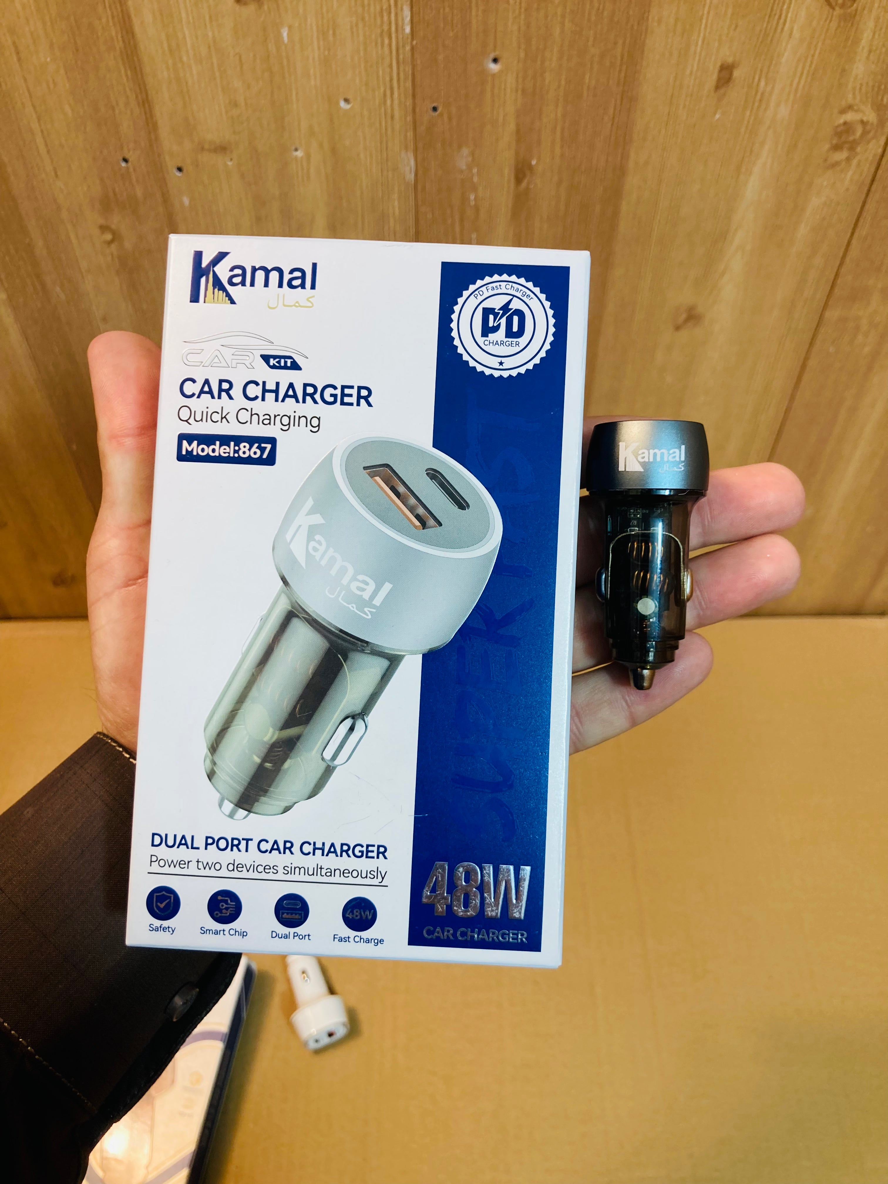 Kamal 48W USB A+C Car Fast Charger 867