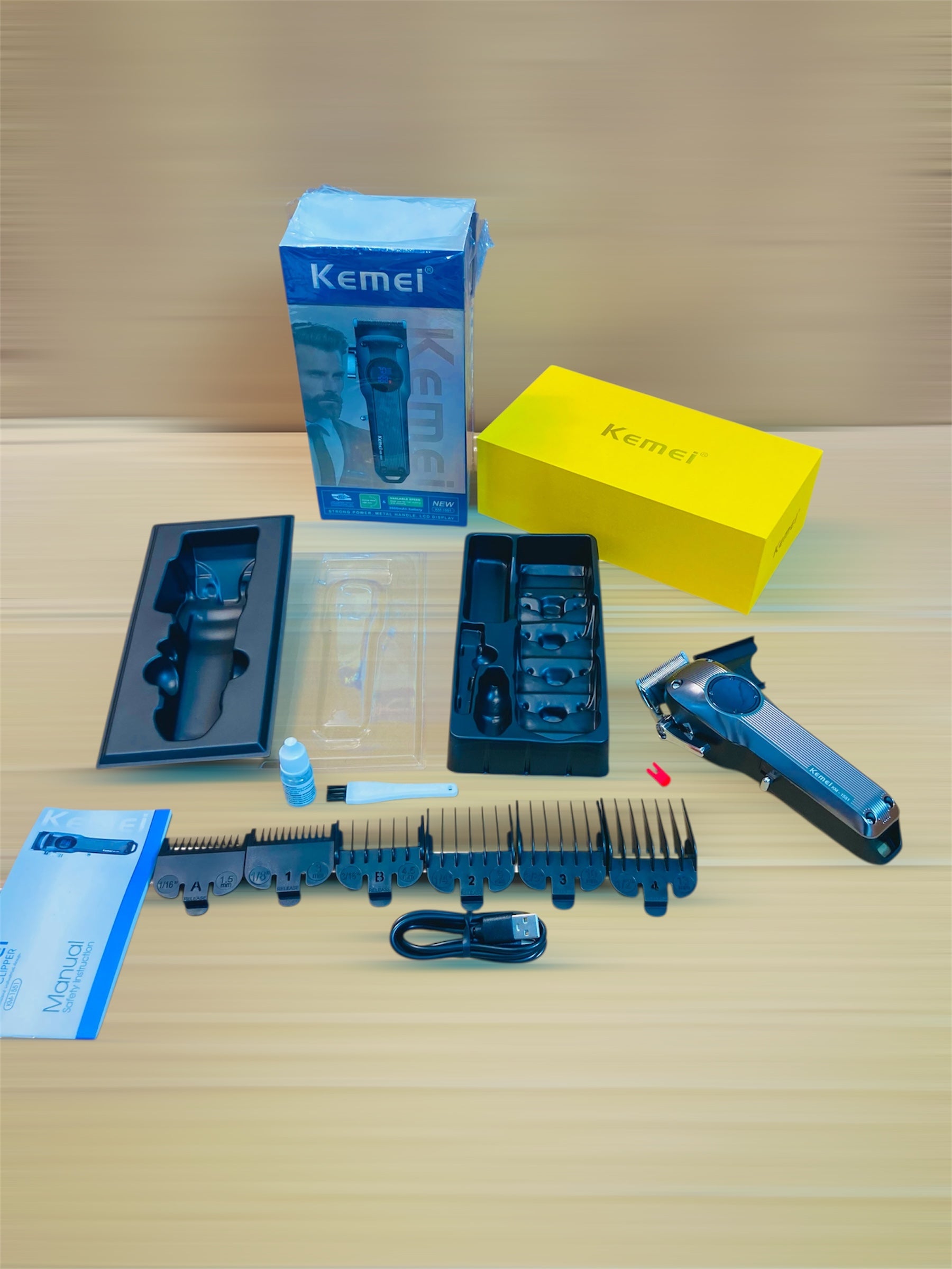 Kemei Digital Professional Rechargeable Hair Clipper & Trimmer KM-1551