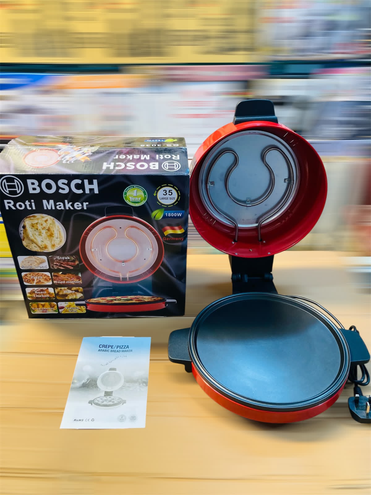 Lot Imported BOSCH 35cm Electric Roti, Crepe, Pizza, and Arabic Bread Maker BS-3035