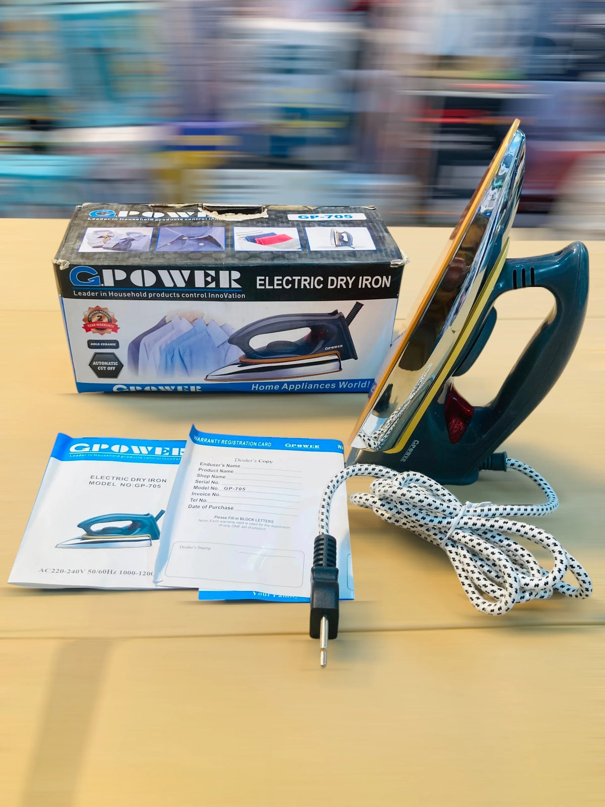 Lot Imported G-Power Electric Dry Iron with 6 Temperature Settings and Automatic Cut-Off GP-705