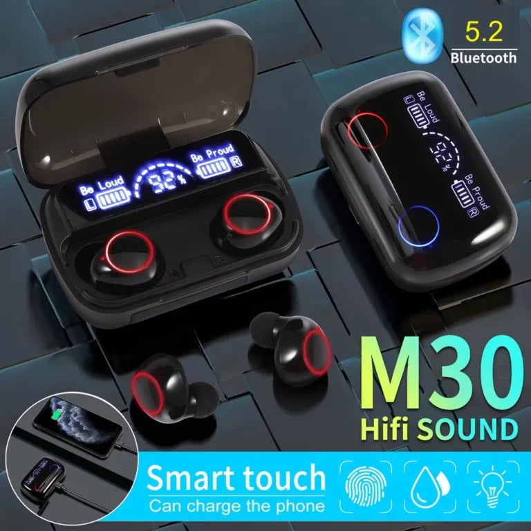 M10, M30, M90 Earbuds Original Bluetooth  with Long Battery Timing