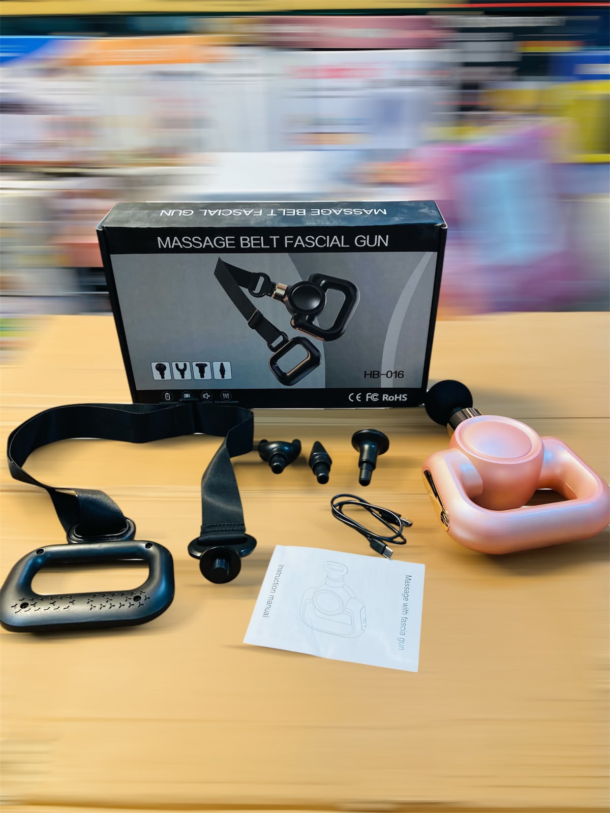 Massage Belt Fascial Gun 2-in-1 Handheld Percussion Massager & Adjustable Belt Extension HB-016