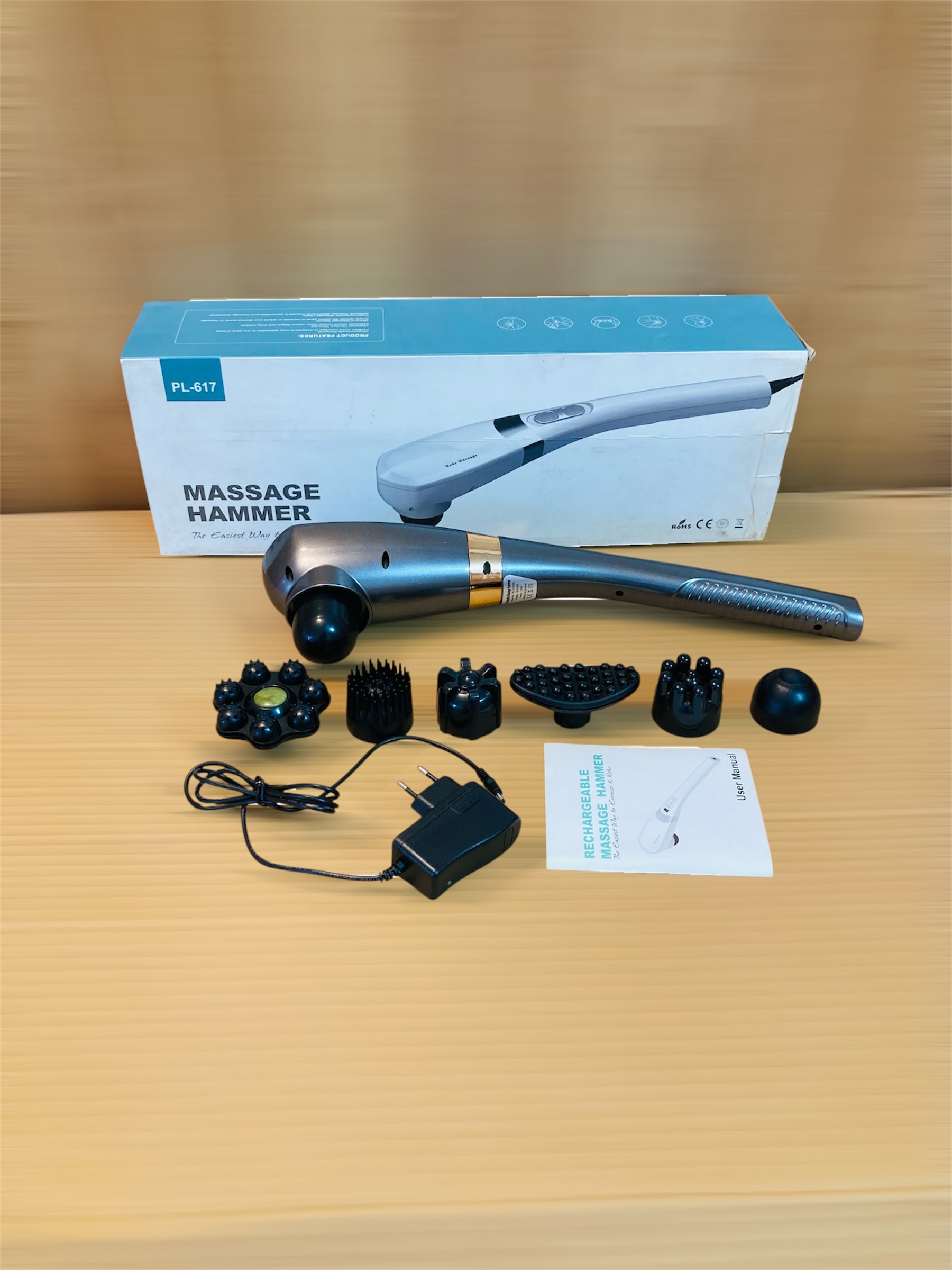 Rechargeable Handheld Percussion/Vibration Hammer Full Body Massager PL-617