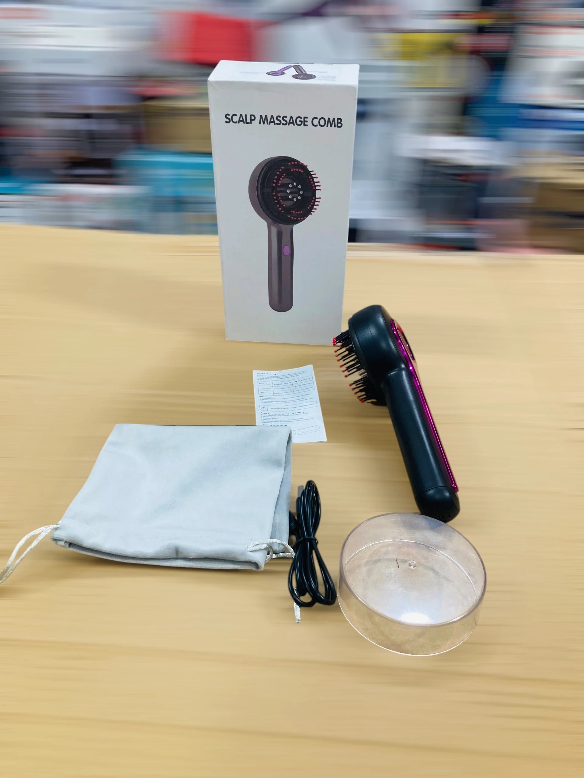 Electric Scalp Massage Comb  3-Level Motion-Simulating Hair Massage Brush with Essential Oil Applicator FH-918