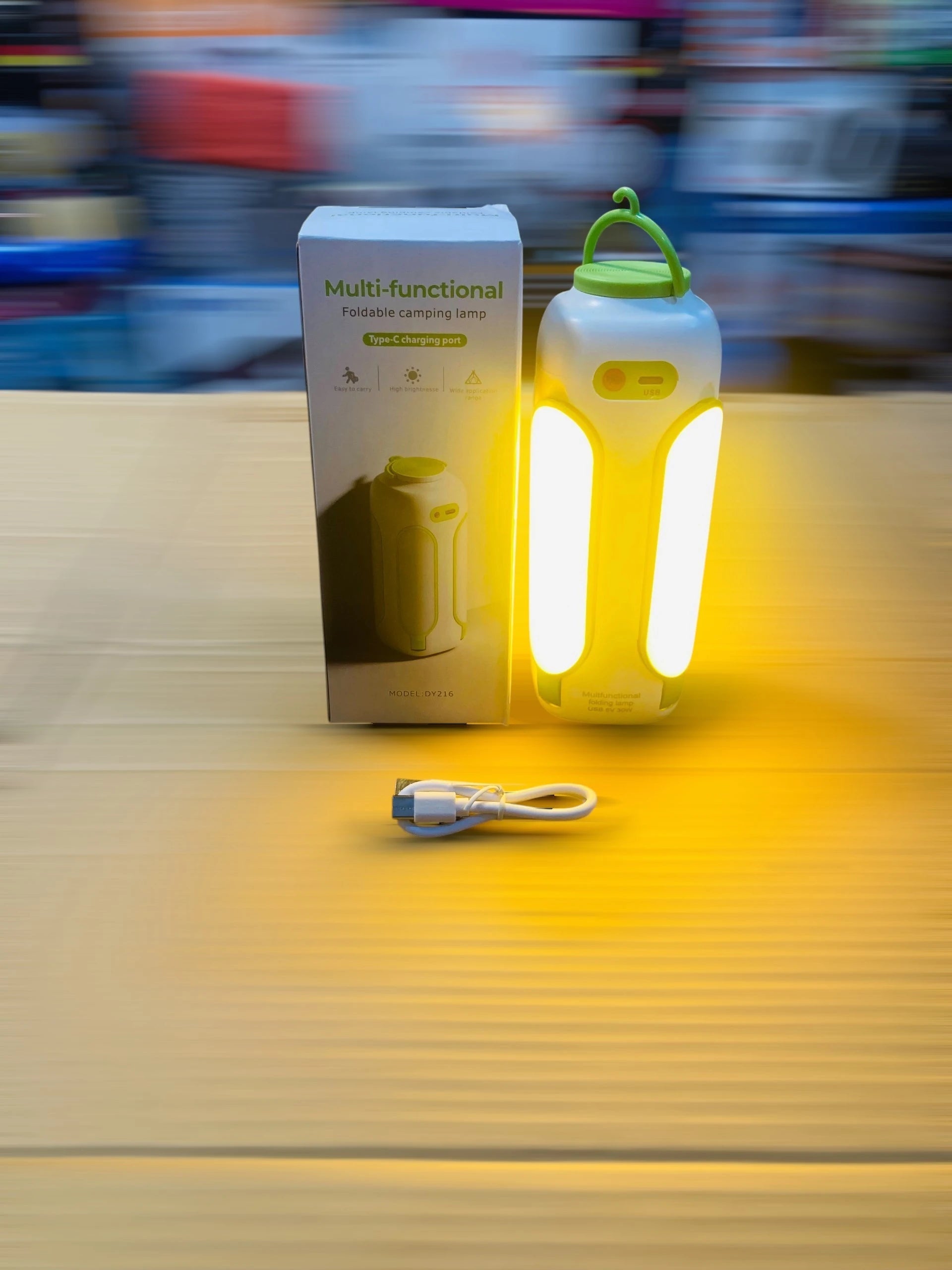 Multi-Functional Rechargeable LED Camping Lamp & Portable Flashlight Foldable Outdoor Light with Type-C Charging DY216