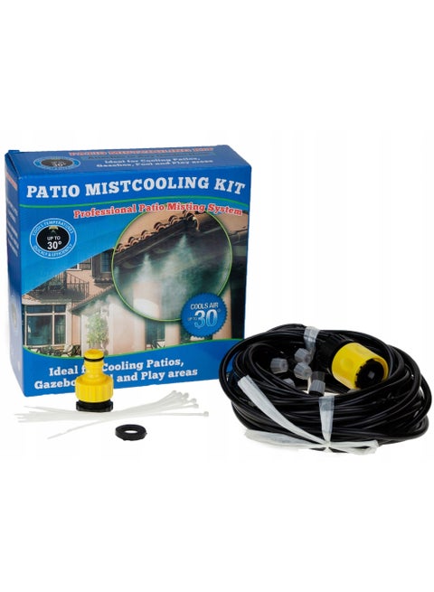 Patio Mist Cooling Kit for Garden - Outdoor Misting System with Hose, Nozzles & Tap Connector