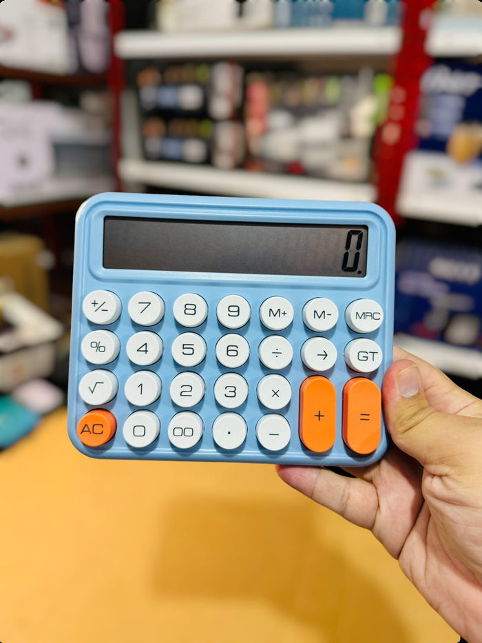 Portable Mechanical Calculator 12-Digit Large LCD Display