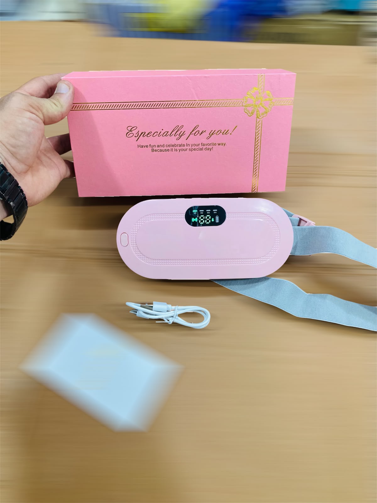 Portable Electric Menstrual Period Heating Pad Belt & Massager Set