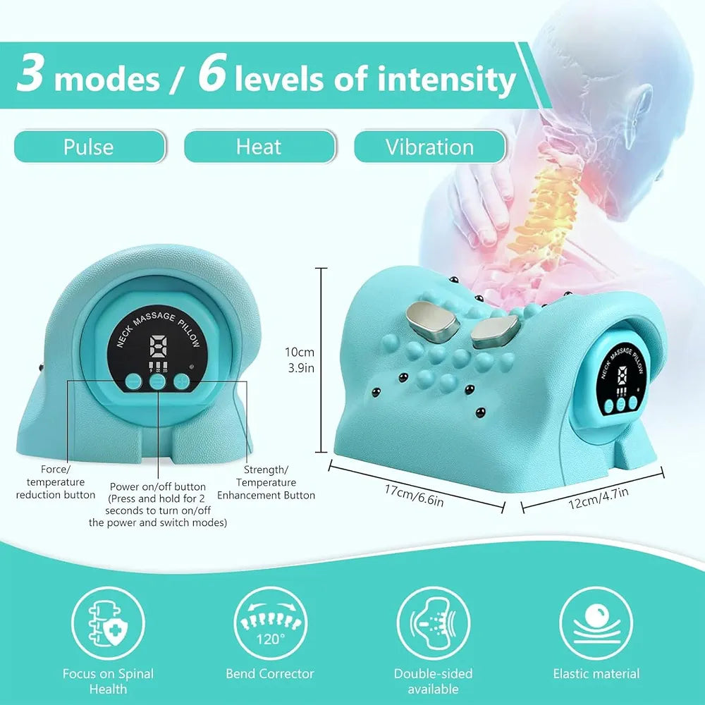 Rechargeable Neck & Shoulder  Relaxing Heating Pillow Massager